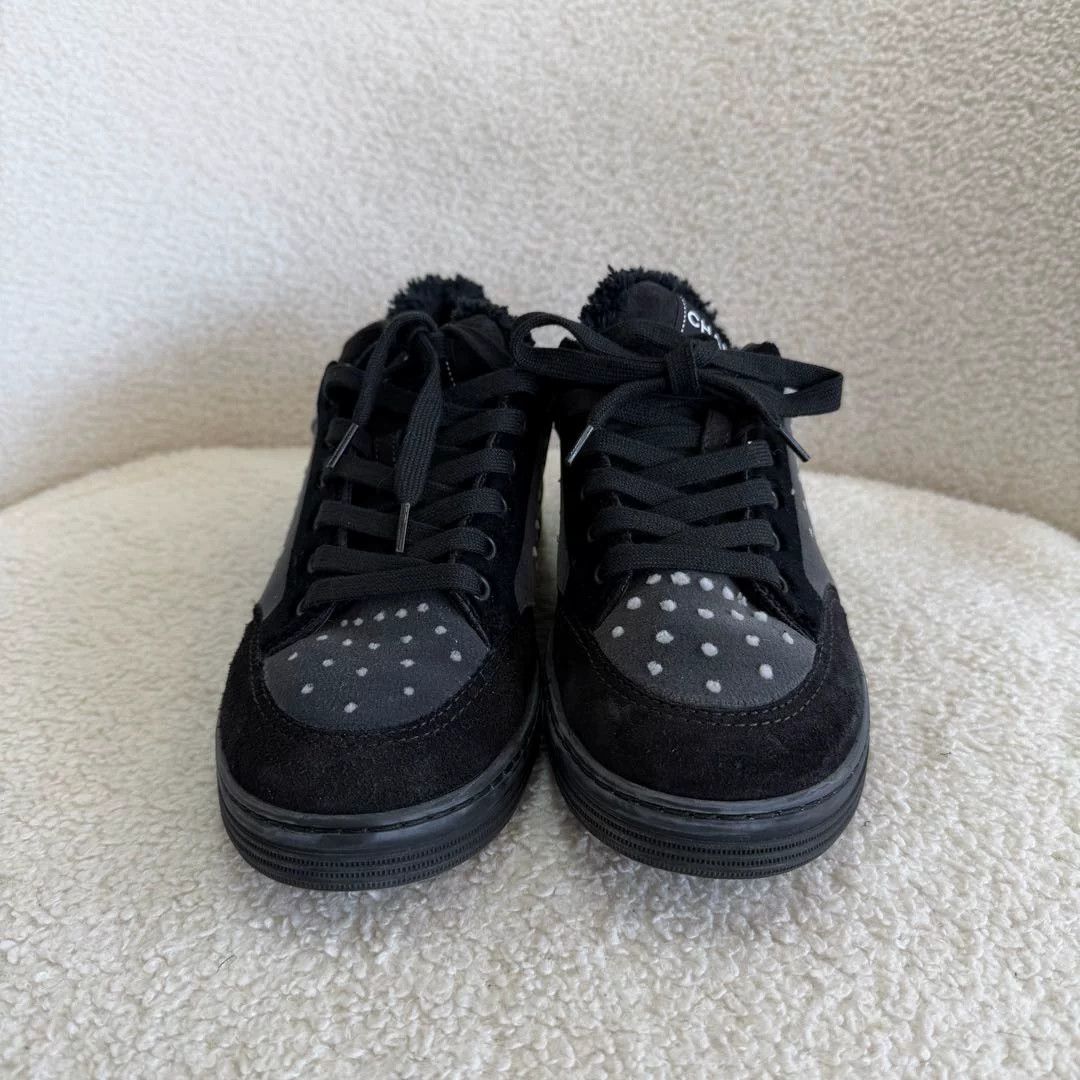 Chanel Chanel Black Gray Stud Sneakers 37 Size US 6 / IT 36 - 2 Thumbnail
