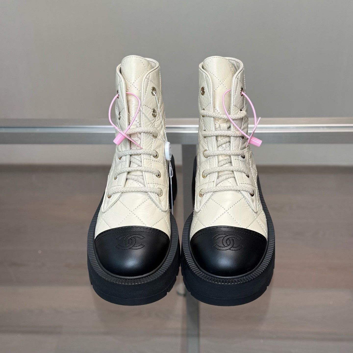 Chanel Chanel Quilted Martin Boots Pink Laces Size US 7 / IT 37 - 2 Thumbnail