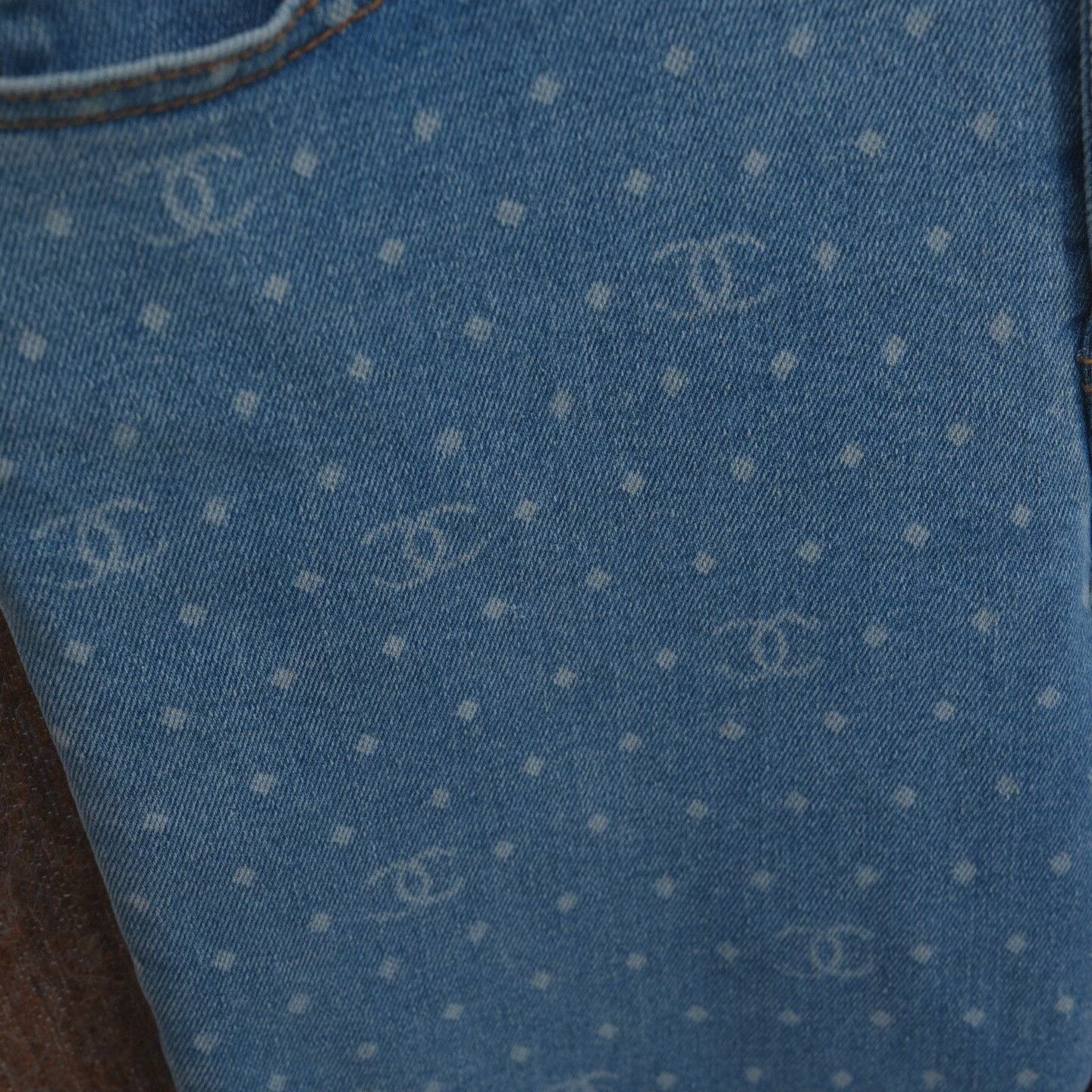 Chanel Chanel 23P Blue Polka Dot Logo Jeans Size 36" / US 14 / IT 50 - 5 Thumbnail
