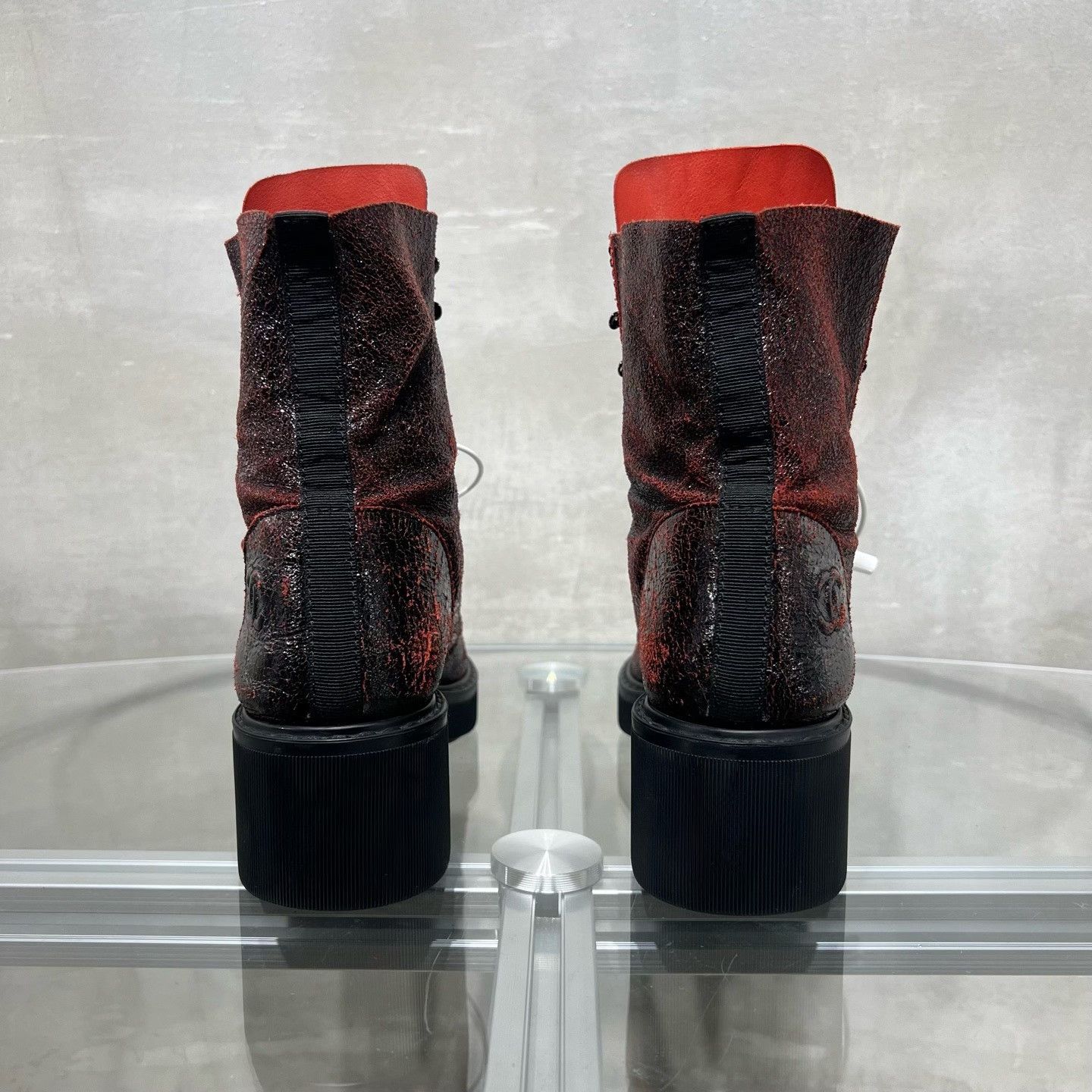 Chanel Chanel Black Red Lace-Up Boots Size US 6 / IT 36 - 6 Thumbnail