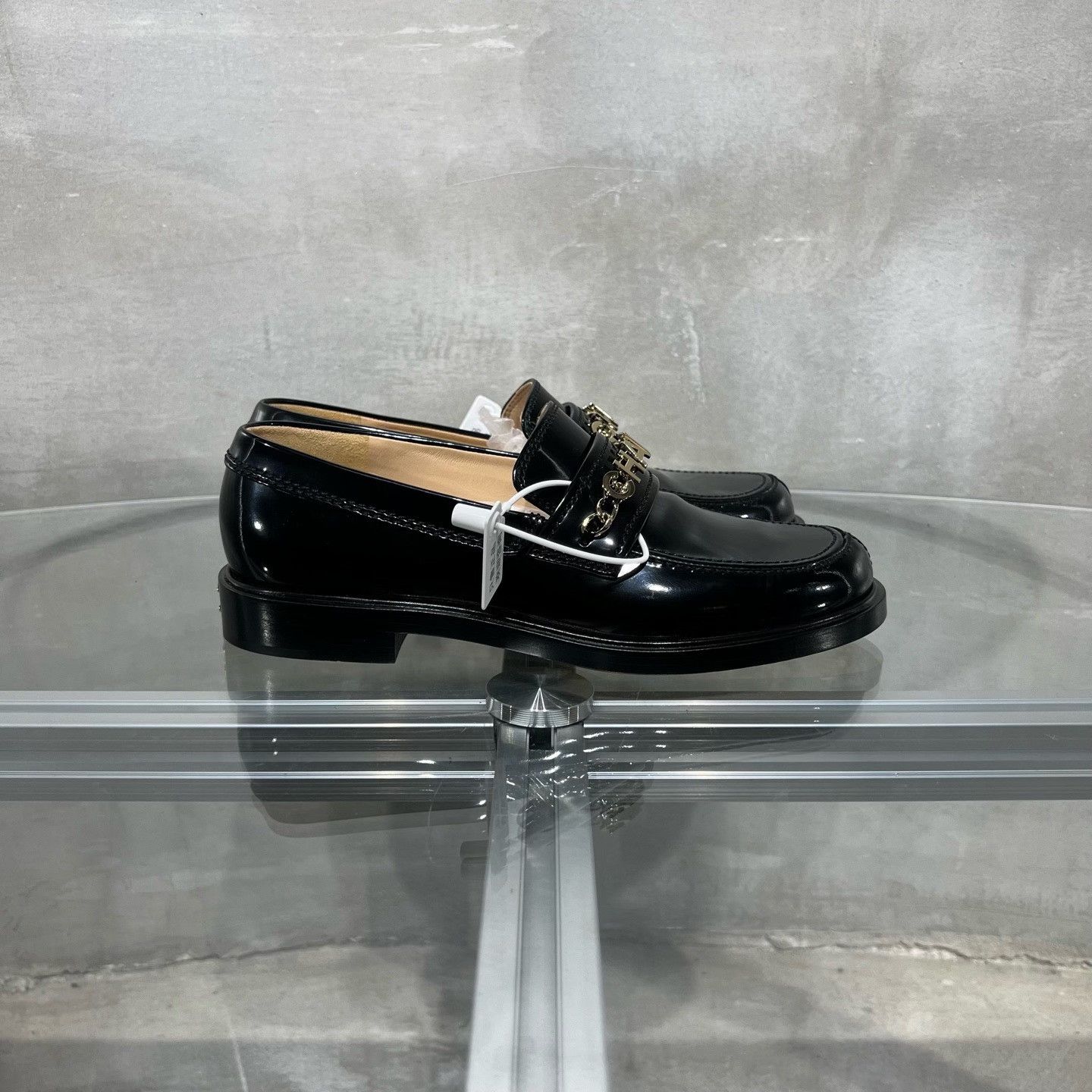 Chanel Chanel Black Gold Letter Loafers Size US 6.5 / IT 36.5 - 4 Thumbnail