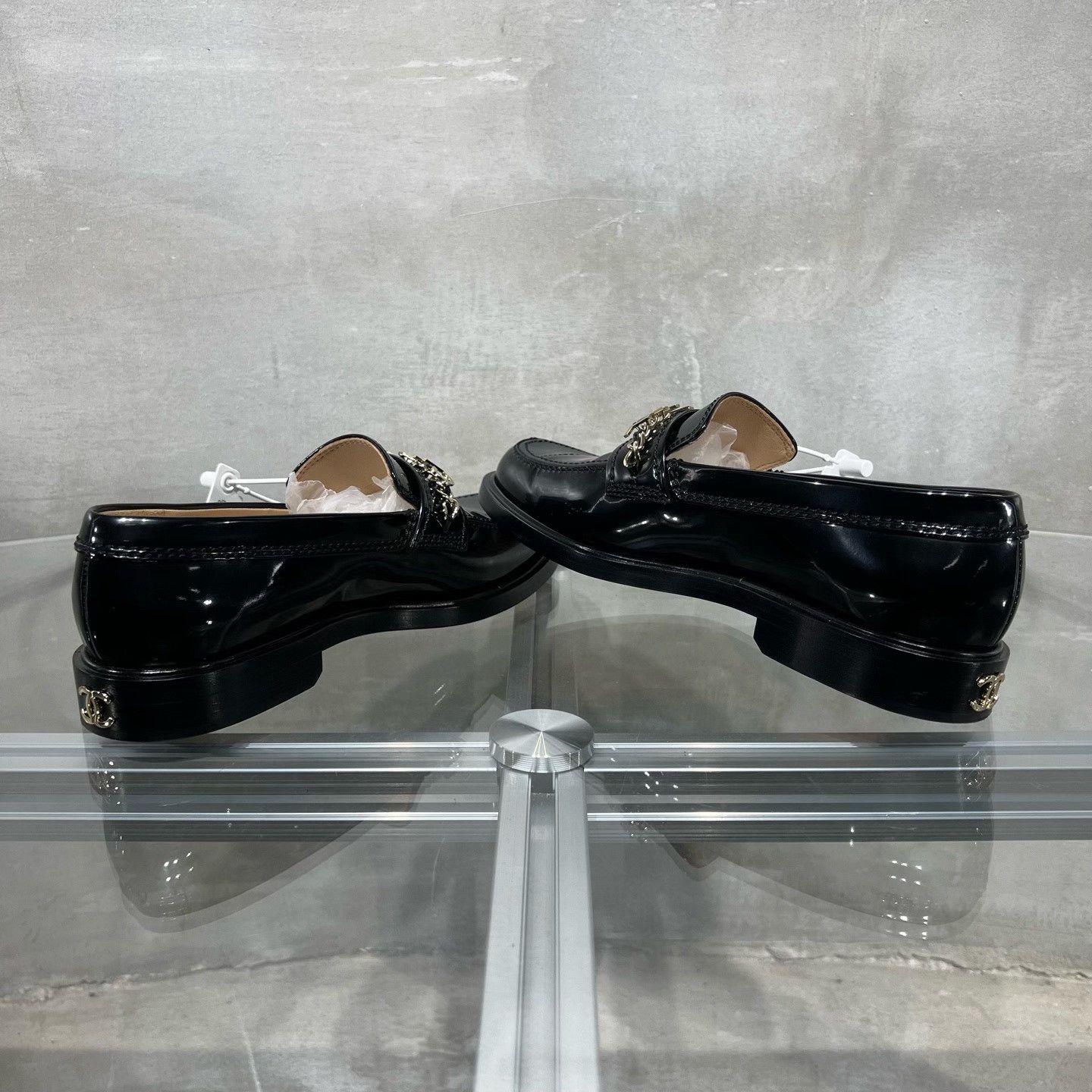 Chanel Chanel Black Gold Letter Loafers Size US 6.5 / IT 36.5 - 5 Thumbnail