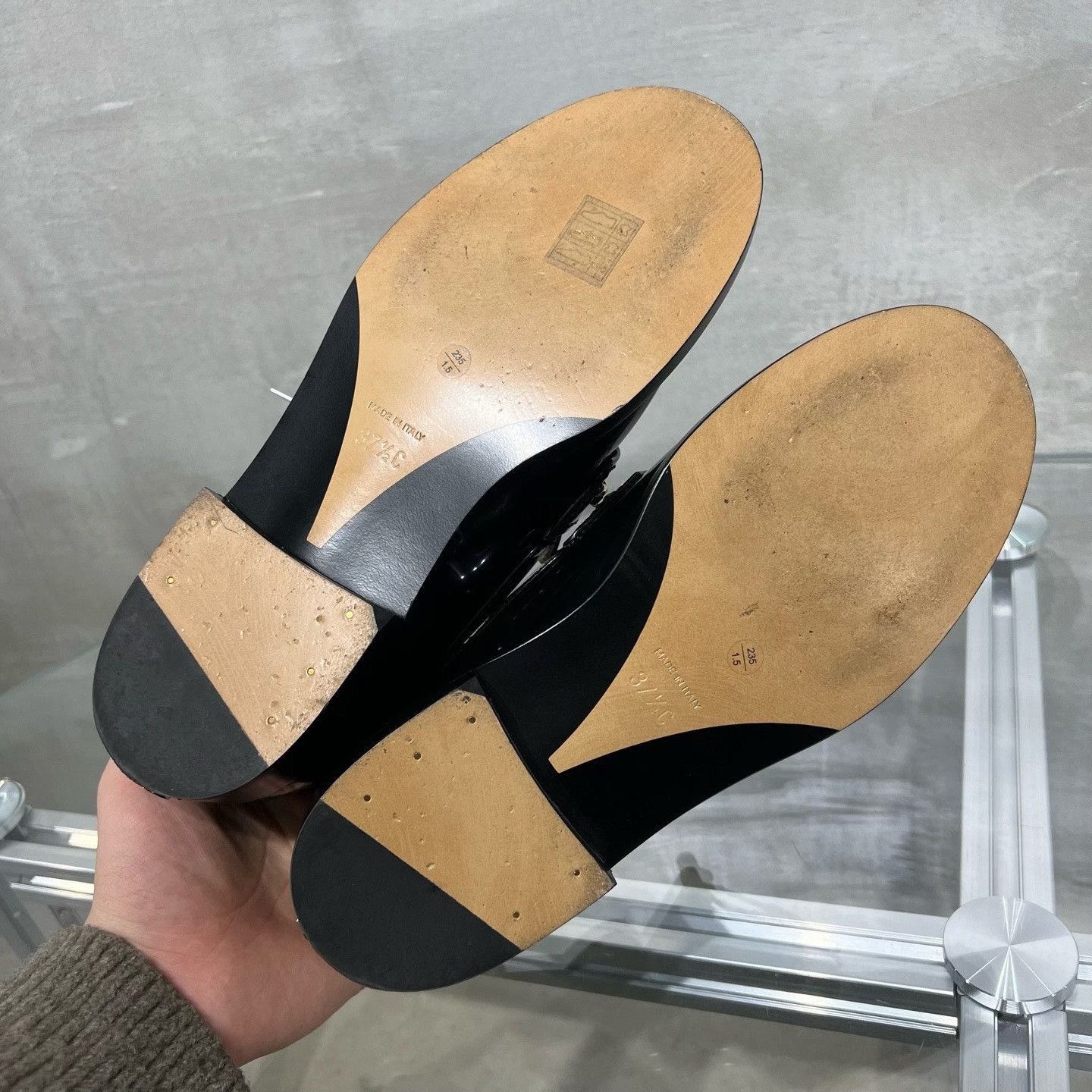 Chanel Chanel Black Gold Letter Loafers Size US 6.5 / IT 36.5 - 7 Thumbnail