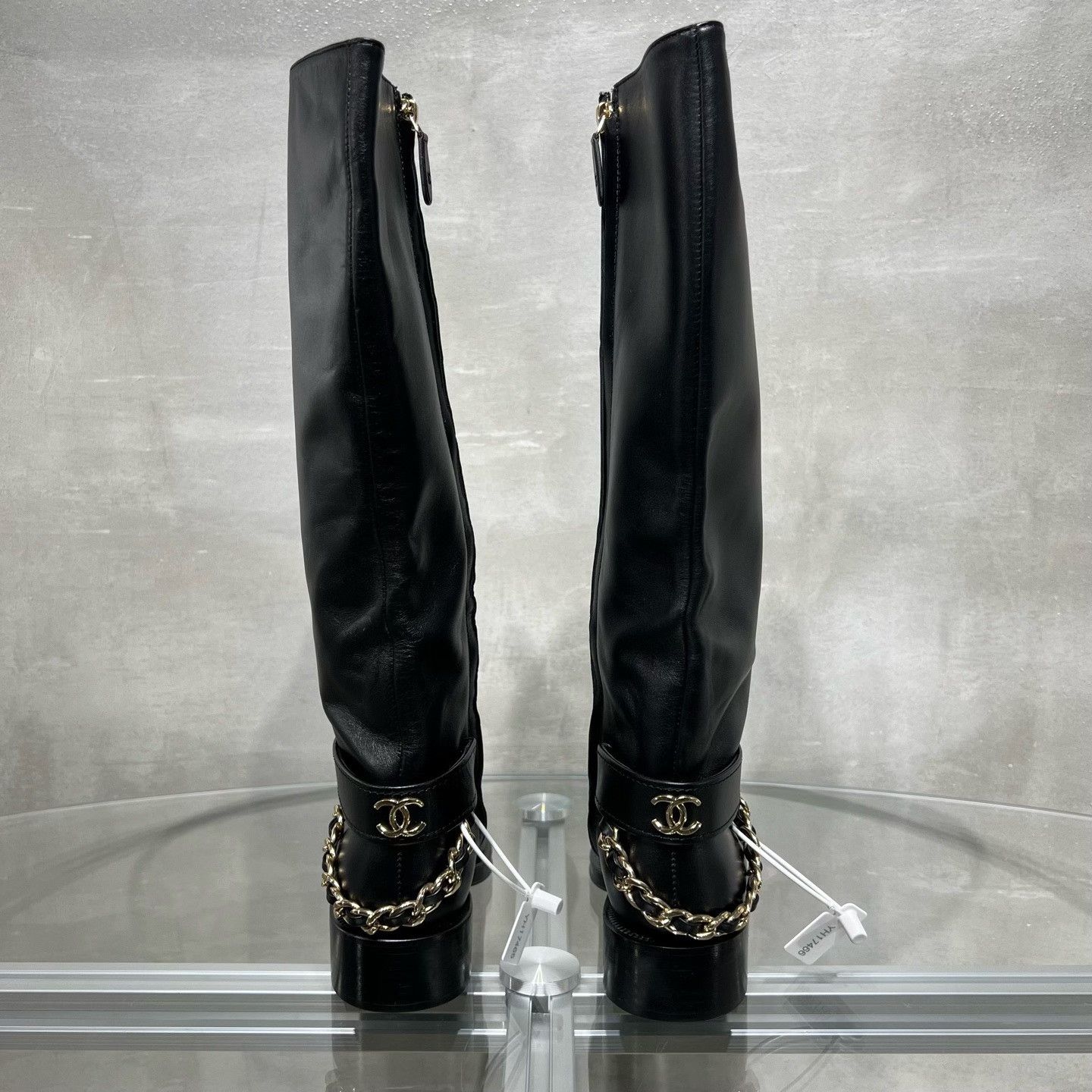 Chanel Chanel Black Gold Double C Riding Boots Size US 4 / IT 34 - 6 Thumbnail