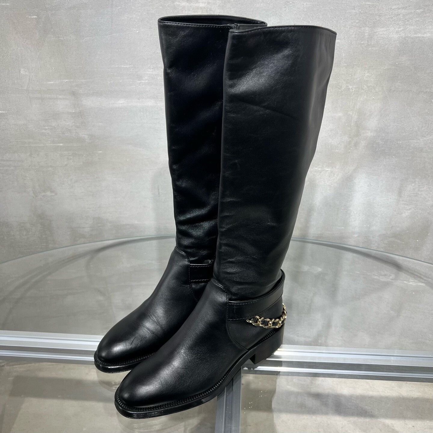 Chanel Chanel Black Gold Double C Riding Boots Size US 4 / IT 34 - 2 Thumbnail