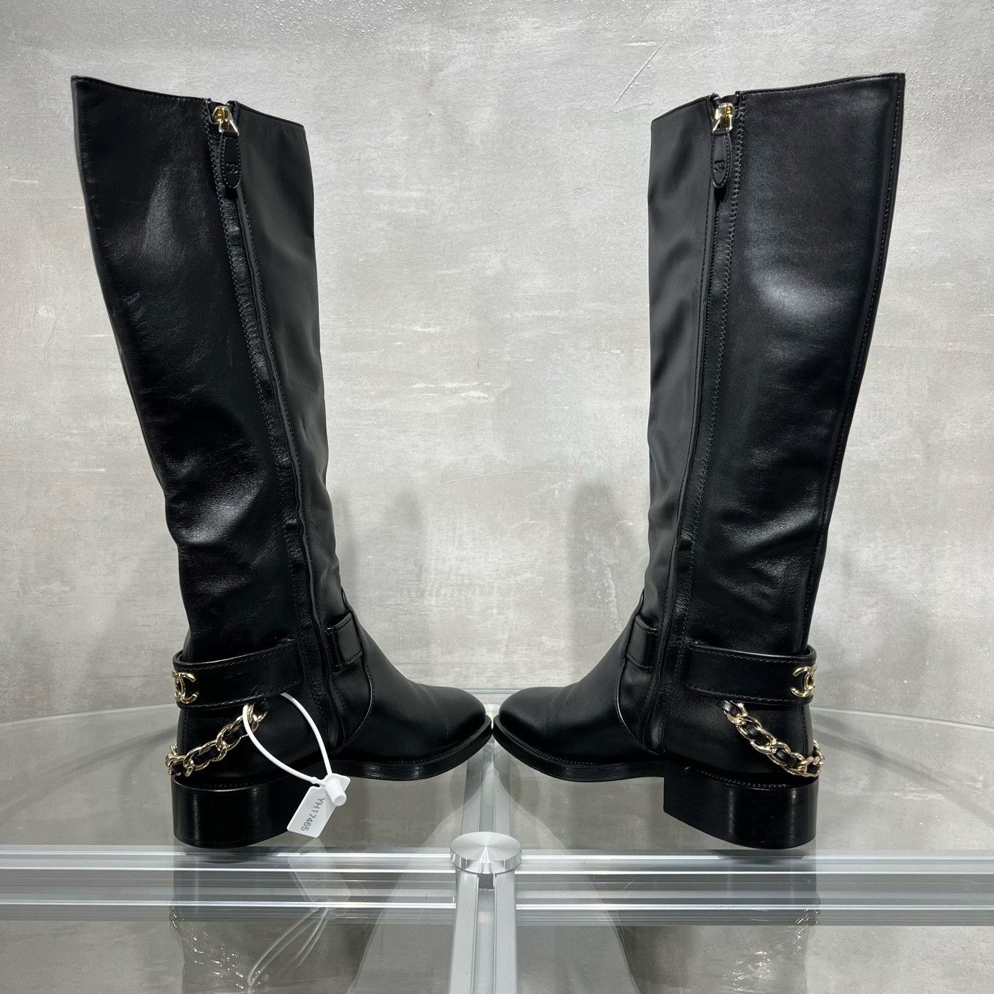 Chanel Chanel Black Gold Double C Riding Boots Size US 4 / IT 34 - 5 Thumbnail
