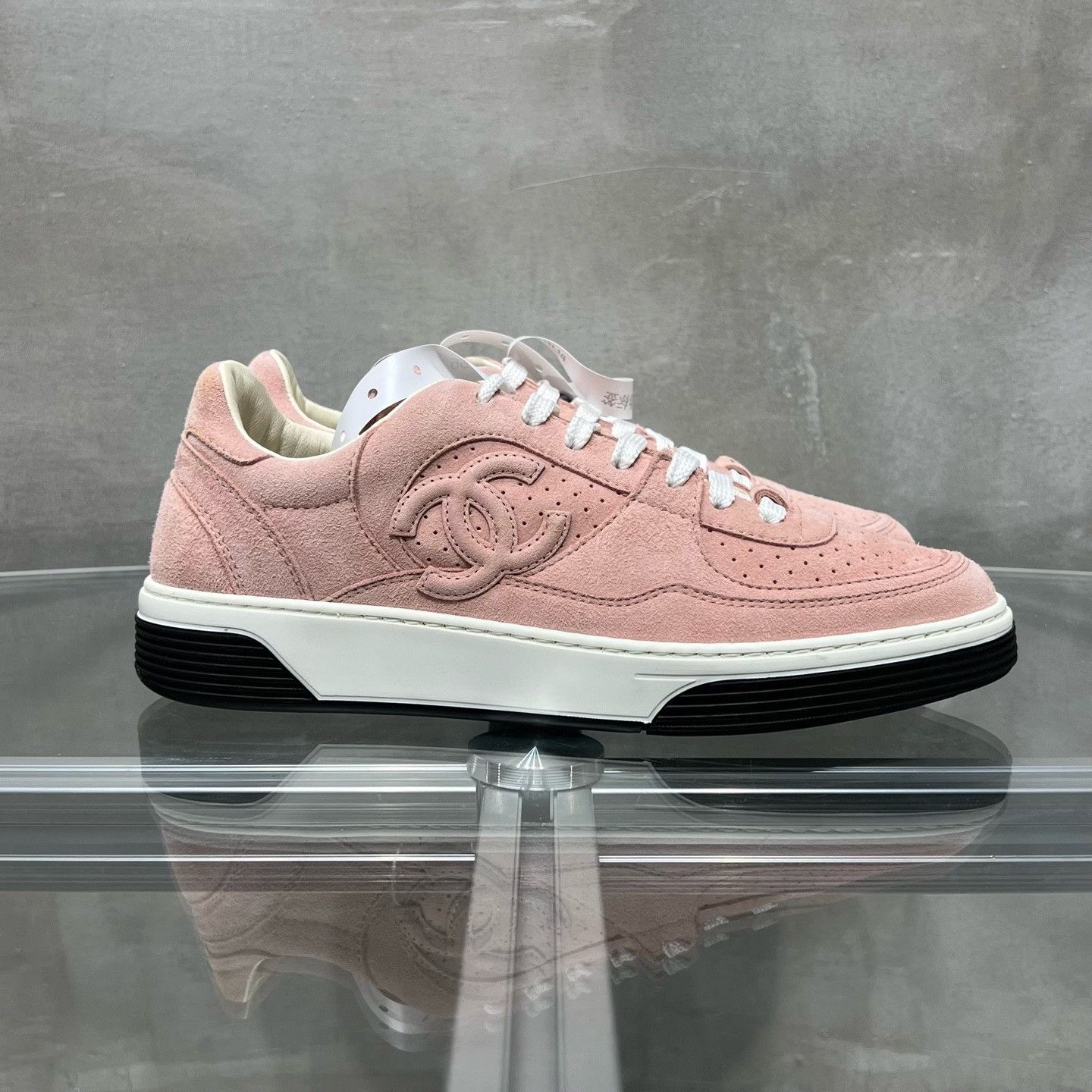 Chanel Chanel Pink Double C Suede Board Shoes Size US 7 / IT 37 - 4 Thumbnail