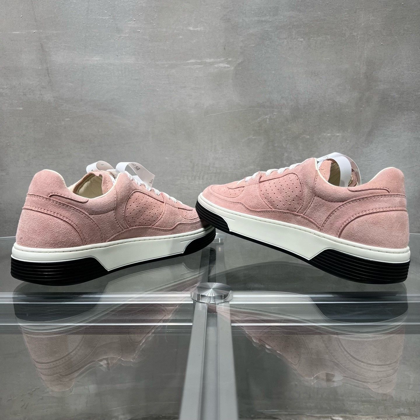 Chanel Chanel Pink Double C Suede Board Shoes Size US 7 / IT 37 - 5 Thumbnail