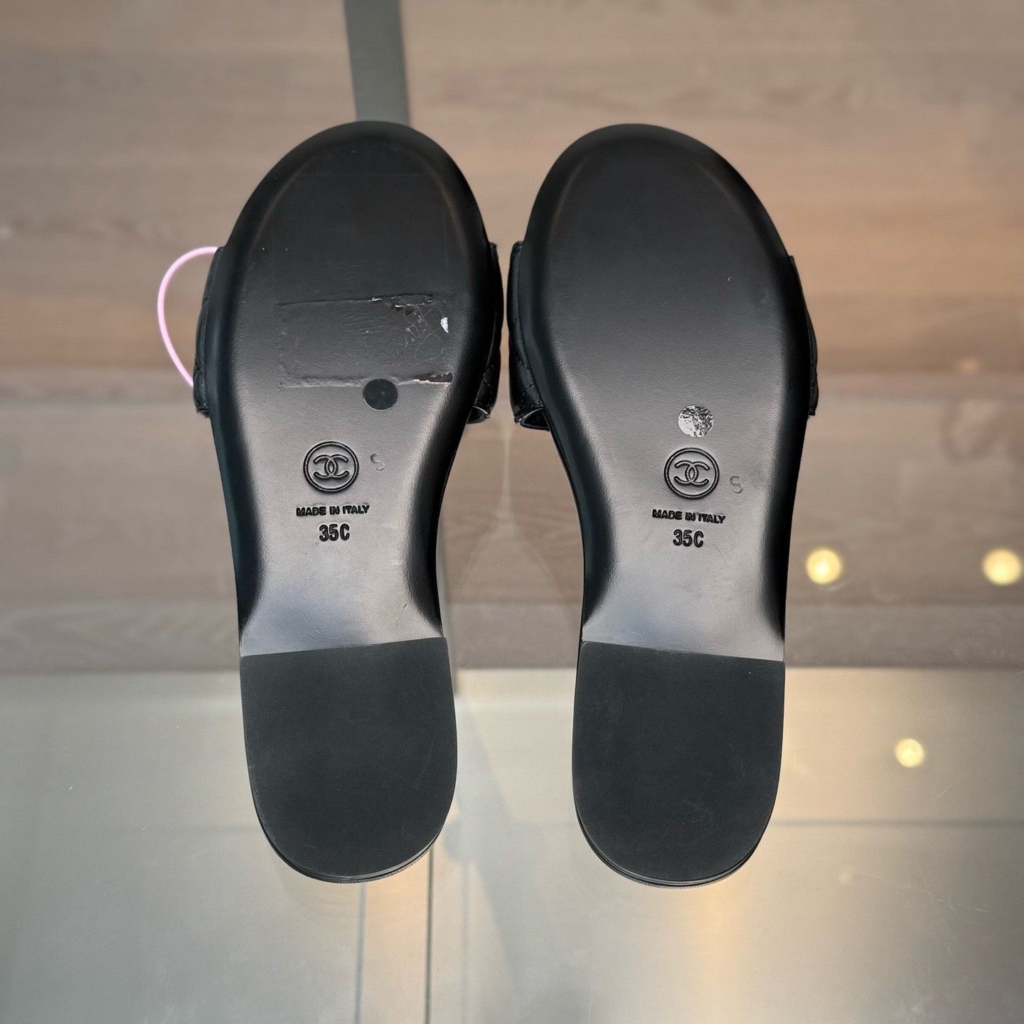 Chanel Chanel Black Quilted Gold CC Slippers Size US 4 / IT 34 - 7 Thumbnail