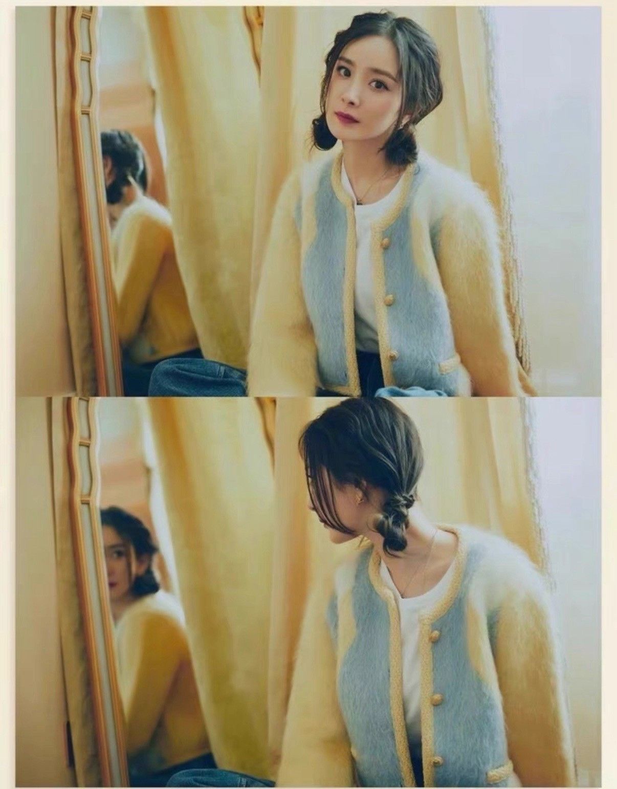 Celine Celine Cropped Mohair Color Block Cardigan Size M / US 6-8 / IT 42-44 - 9 Thumbnail