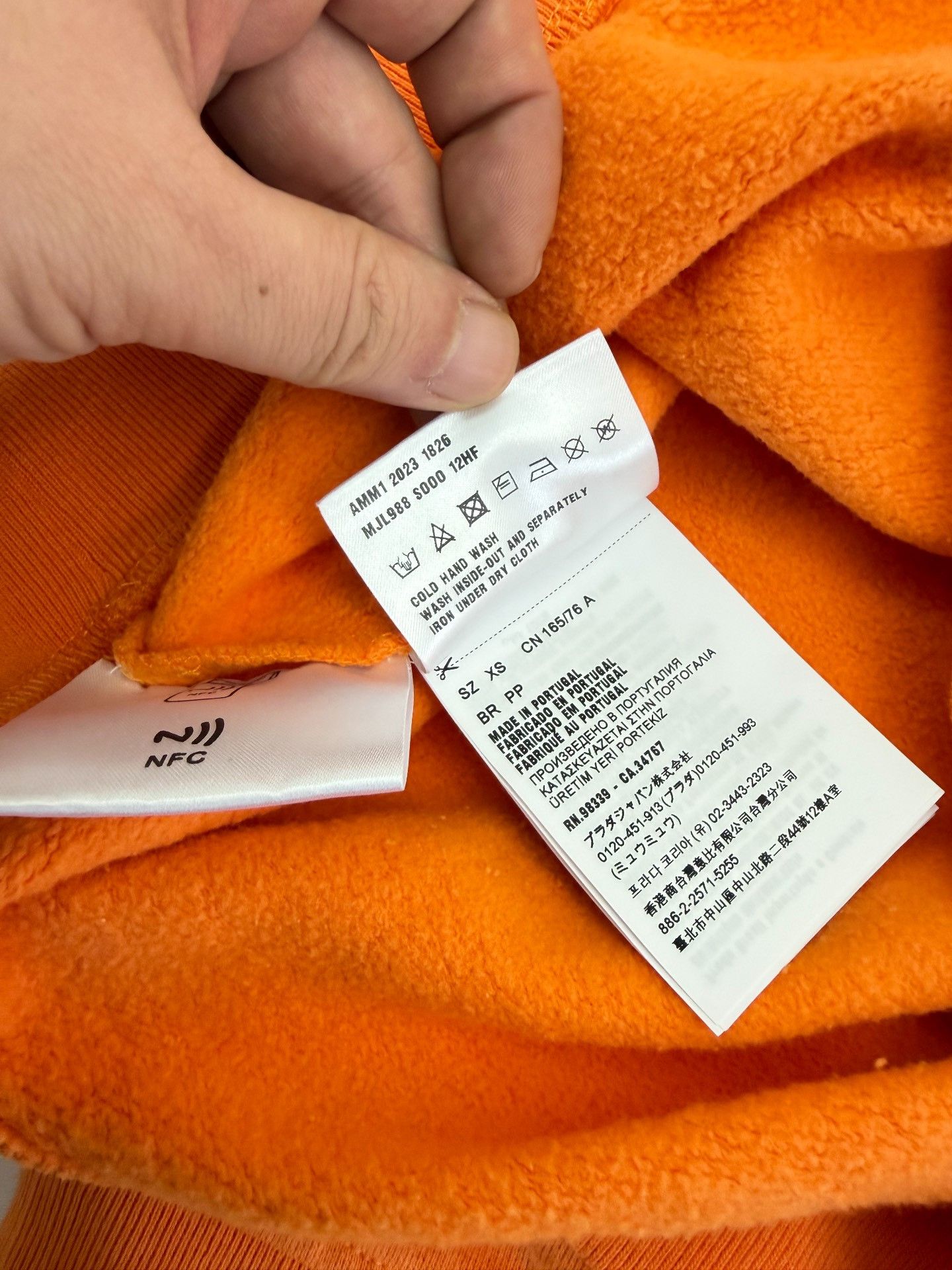 Miu Miu Miumiu Orange Fleece-Lined Loose Polo Sweatshirt Size XS / US 0-2 / IT 36-38 - 8 Thumbnail