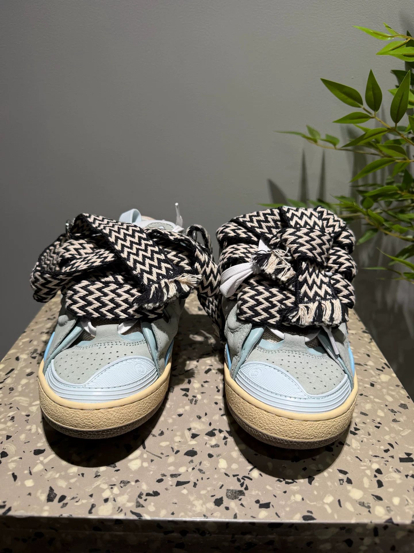 Lanvin Lanvin Curb Leather Low-Top Sneakers Size US 5 / IT 35 - 2 Thumbnail