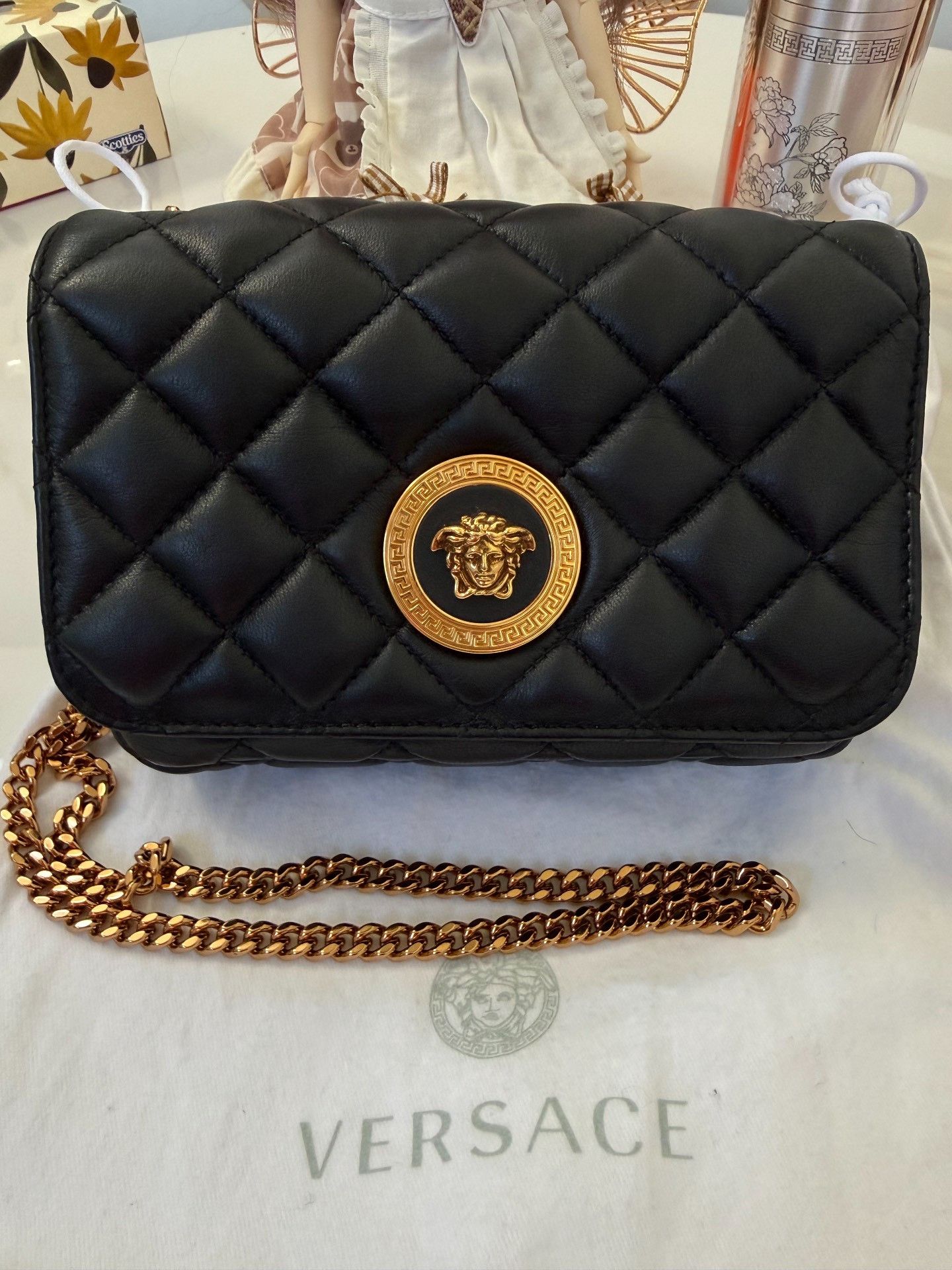 Versace Versace Black Quilted Crossbody Bag Size ONE SIZE - 3 Thumbnail