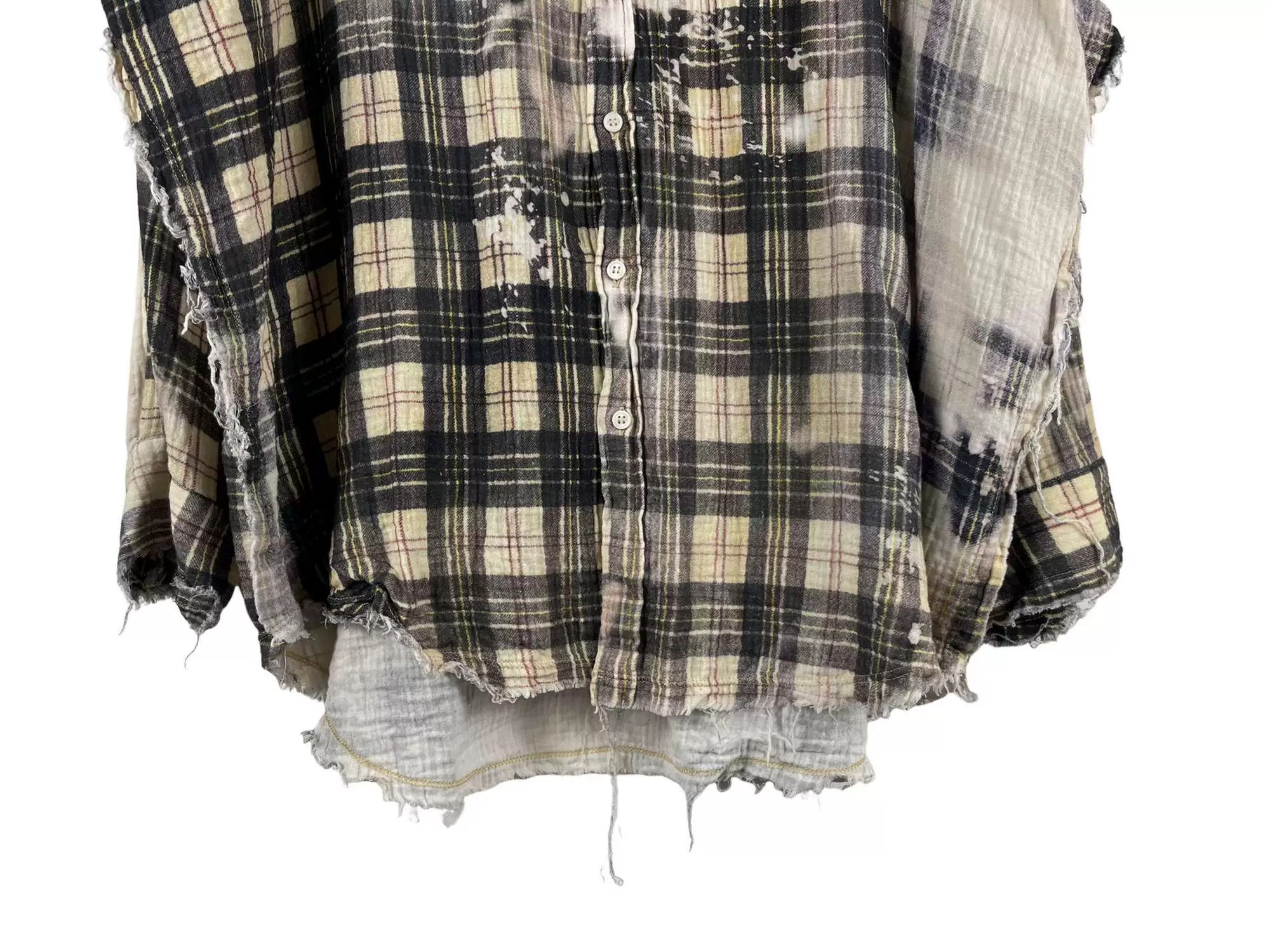 R13 R13 Loose Frayed Plaid Shirt Size S / US 4 / IT 40 - 4 Thumbnail