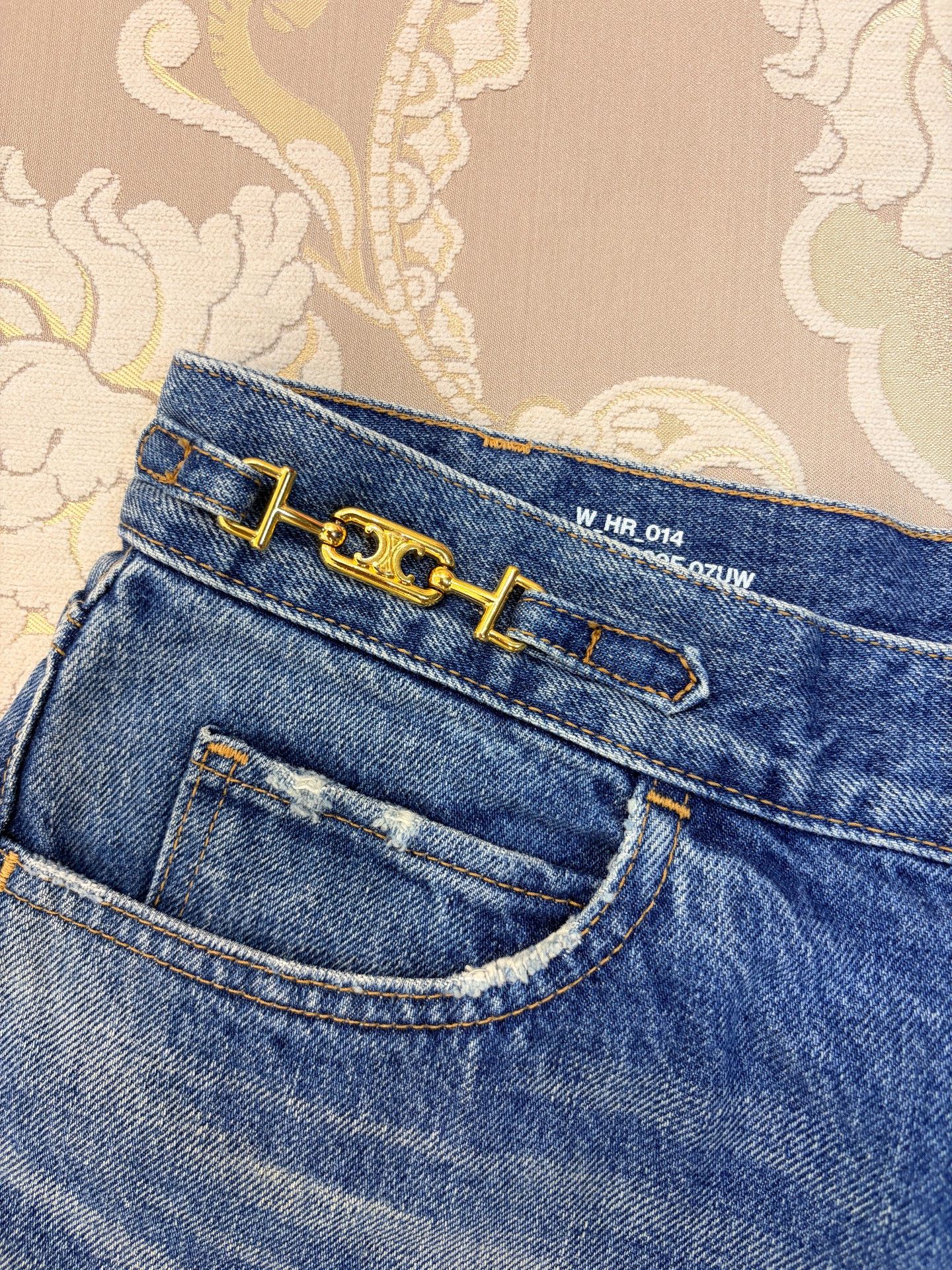 Celine Celine Blue Carrot Jeans with Gold Chain Size 31" - 3 Thumbnail