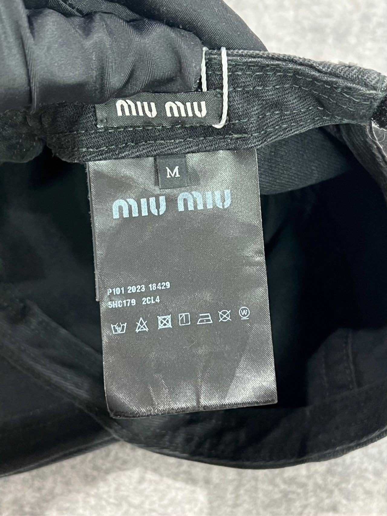 Miu Miu Miumiu Black Distressed Baseball Cap Size ONE SIZE - 4 Thumbnail