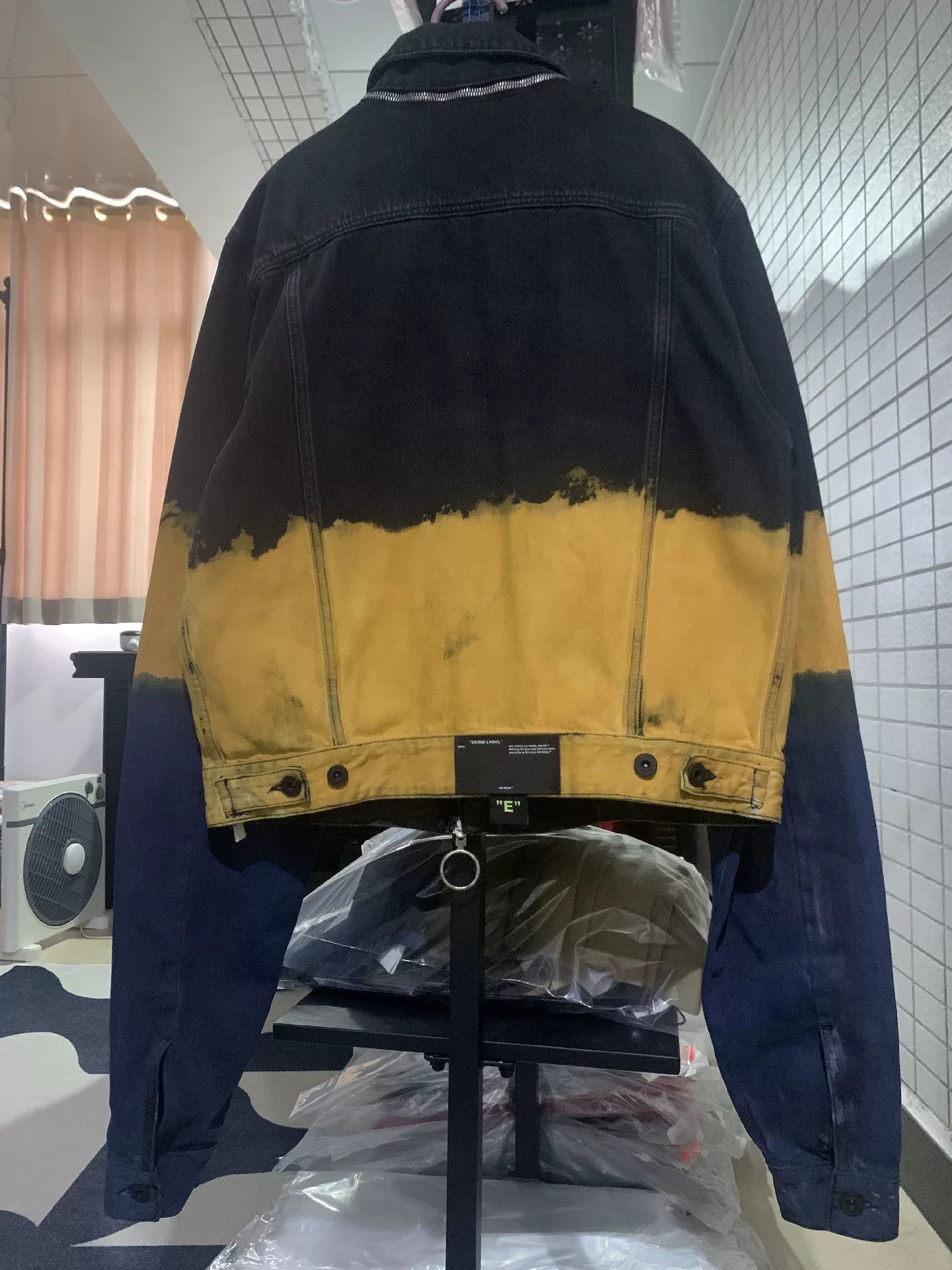 Off-White Off-white Patchwork Cropped Denim Jacket Size S / US 4 / IT 40 - 3 Thumbnail