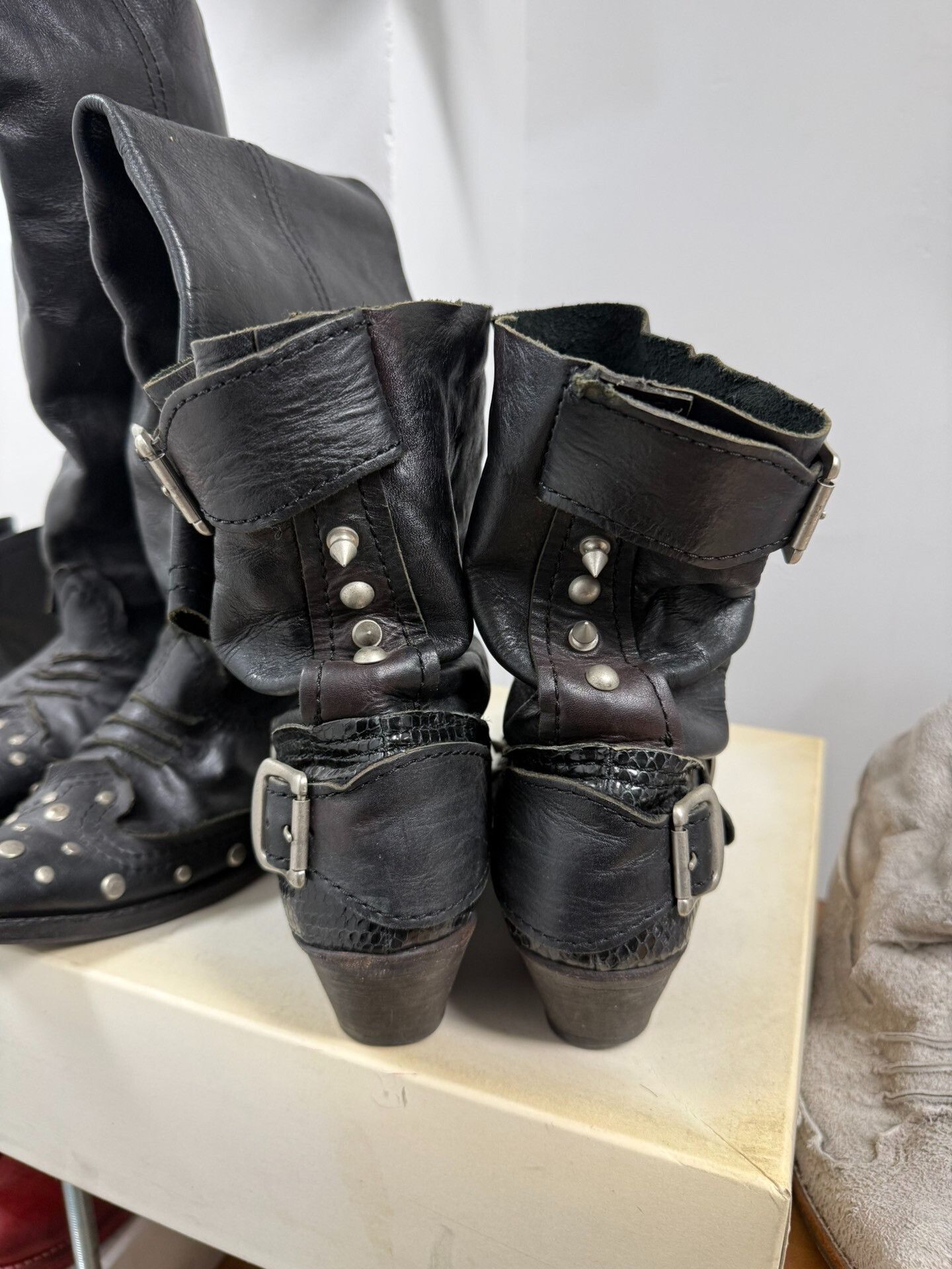 Junya Watanabe Junya Watanabe 06AW Distressed Studded Boots Size US 6 / IT 36 - 5 Thumbnail