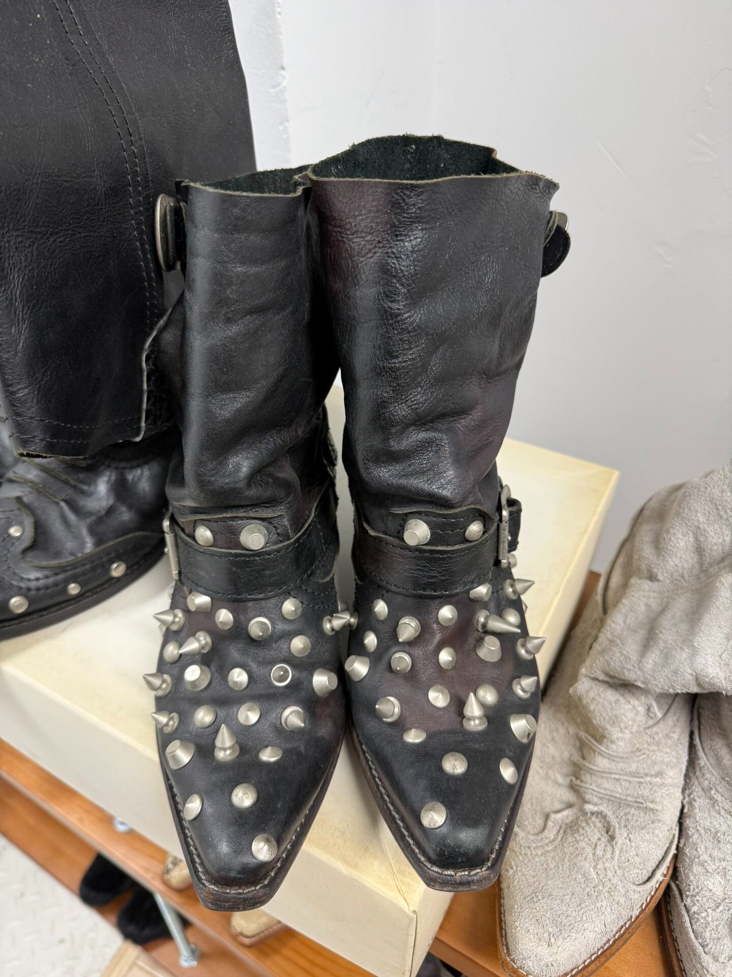 Junya Watanabe Junya Watanabe 06AW Distressed Studded Boots Size US 6 / IT 36 - 2 Thumbnail