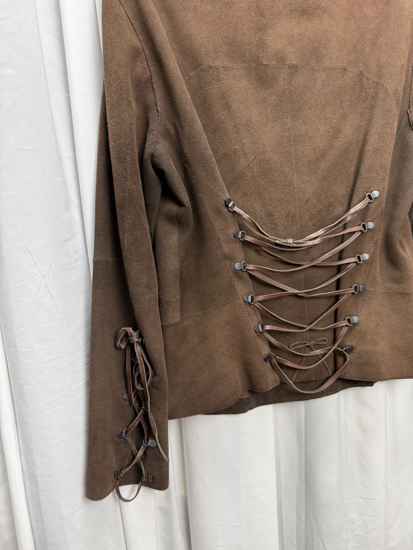 Issey Miyake Issey Miyake Suede Lace-Up Back Jacket Size M / US 6-8 / IT 42-44 - 6 Thumbnail