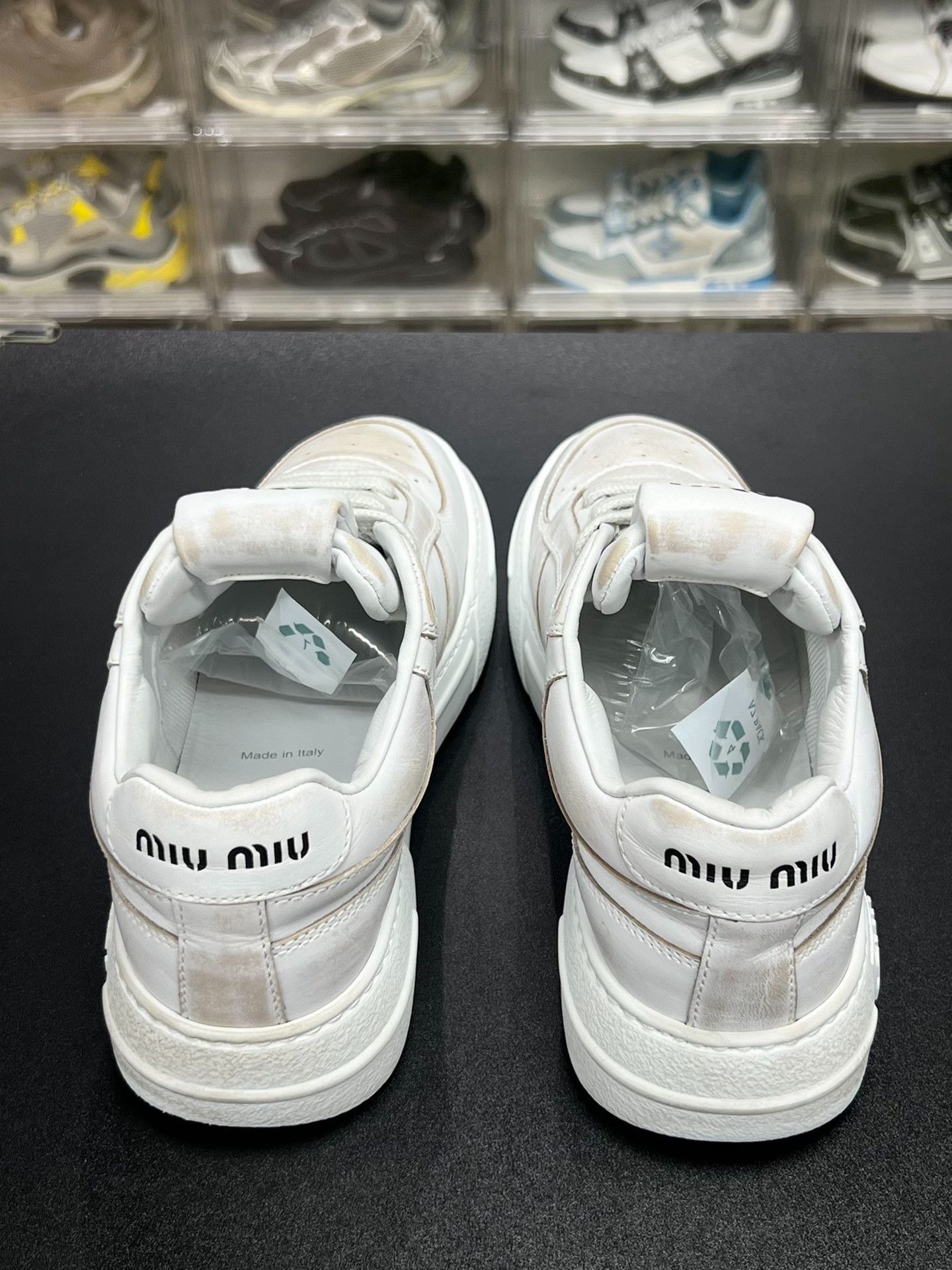 Miu Miu Miu Miu Distressed White Lowtop Sneakers us_7-5 Women Size US 7.5 / IT 37.5 - 7 Thumbnail