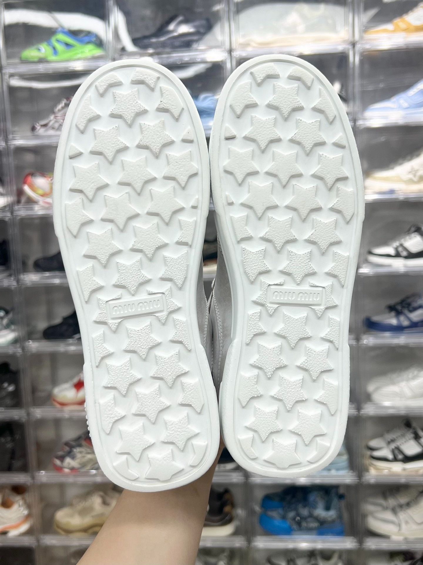 Miu Miu Miu Miu Distressed White Lowtop Sneakers us_7-5 Women Size US 7.5 / IT 37.5 - 8 Thumbnail
