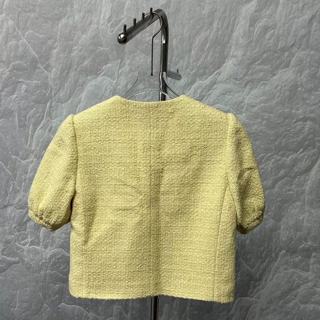 Celine Celine Yellow Bouclé Short Sleeve Jacket 34 Size XS / US 0-2 / IT 36-38 - 5 Thumbnail