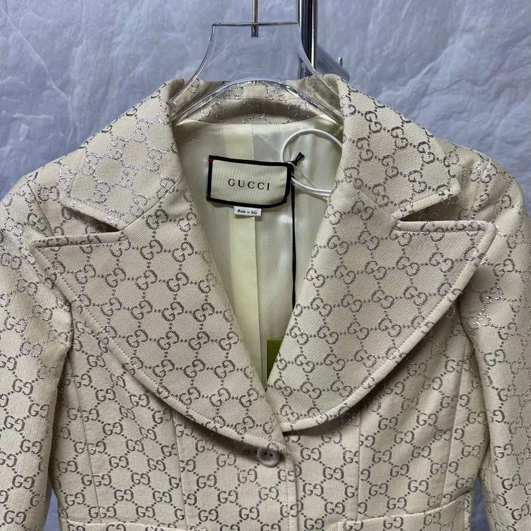 Gucci Gucci Silver Monogram GG Blazer Size 36 Size XS / US 0-2 / IT 36-38 - 3 Thumbnail