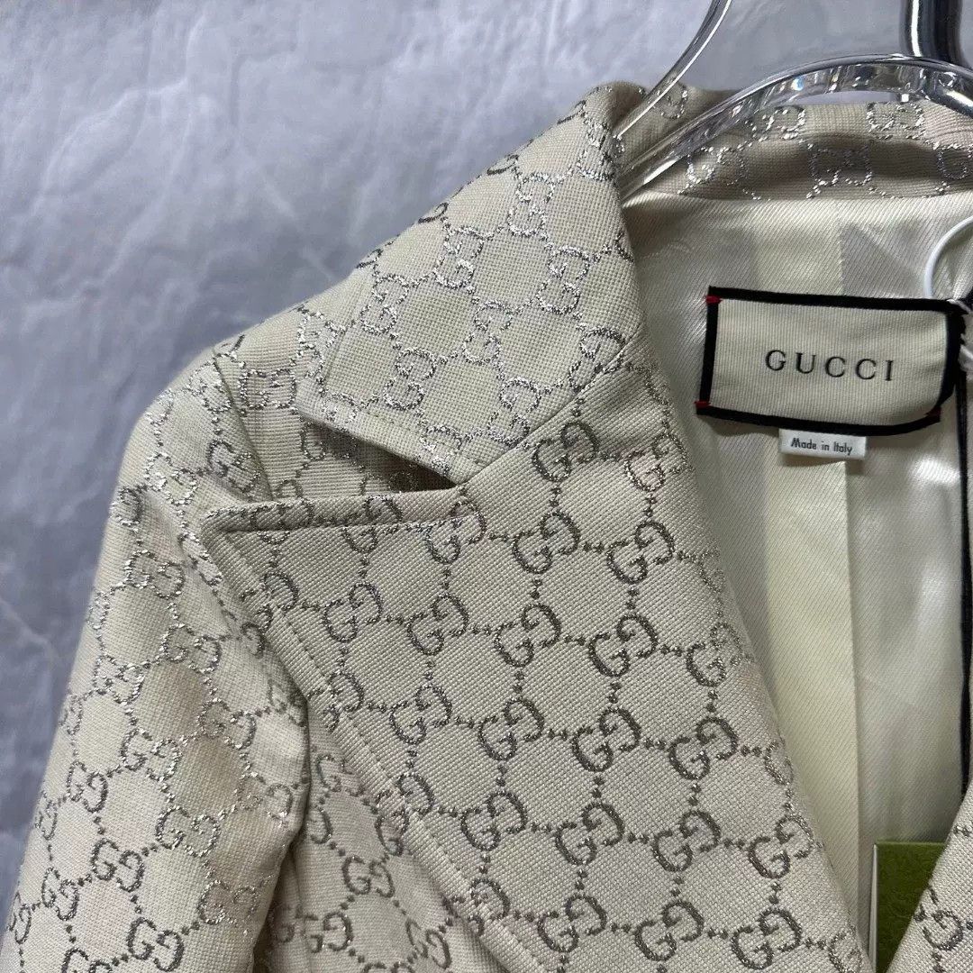 Gucci Gucci Silver Monogram GG Blazer Size 36 Size XS / US 0-2 / IT 36-38 - 4 Thumbnail