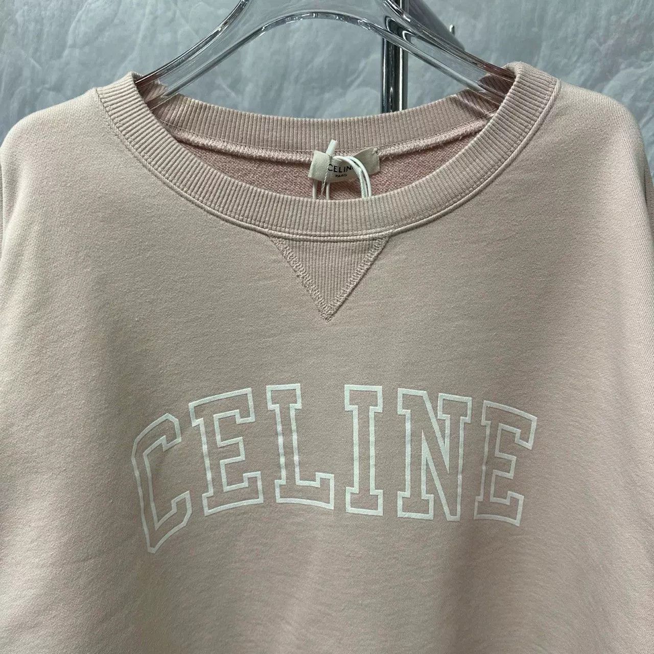 Celine CELINE Pink Logo Sweatshirt Size L Size L / US 10 / IT 46 - 3 Thumbnail
