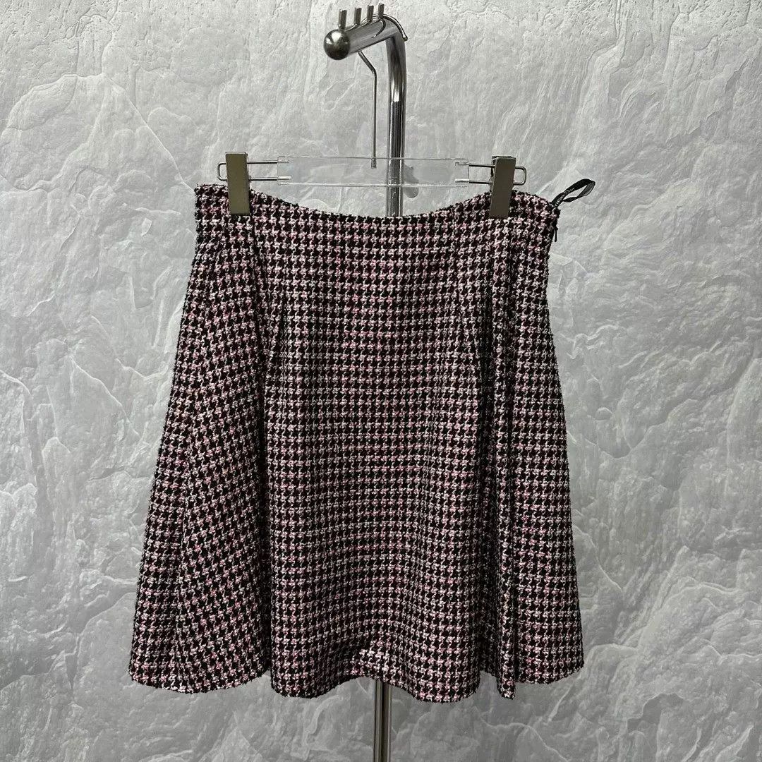 Dior Dior Pink Houndstooth Pattern Skirt 42 Size 30" / US 8 / IT 44 - 2 Thumbnail