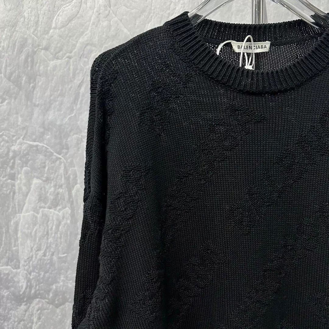Balenciaga Balenciaga Tonal Jacquard Knit Sweater Size M Size US M / EU 48-50 / 2 - 4 Thumbnail