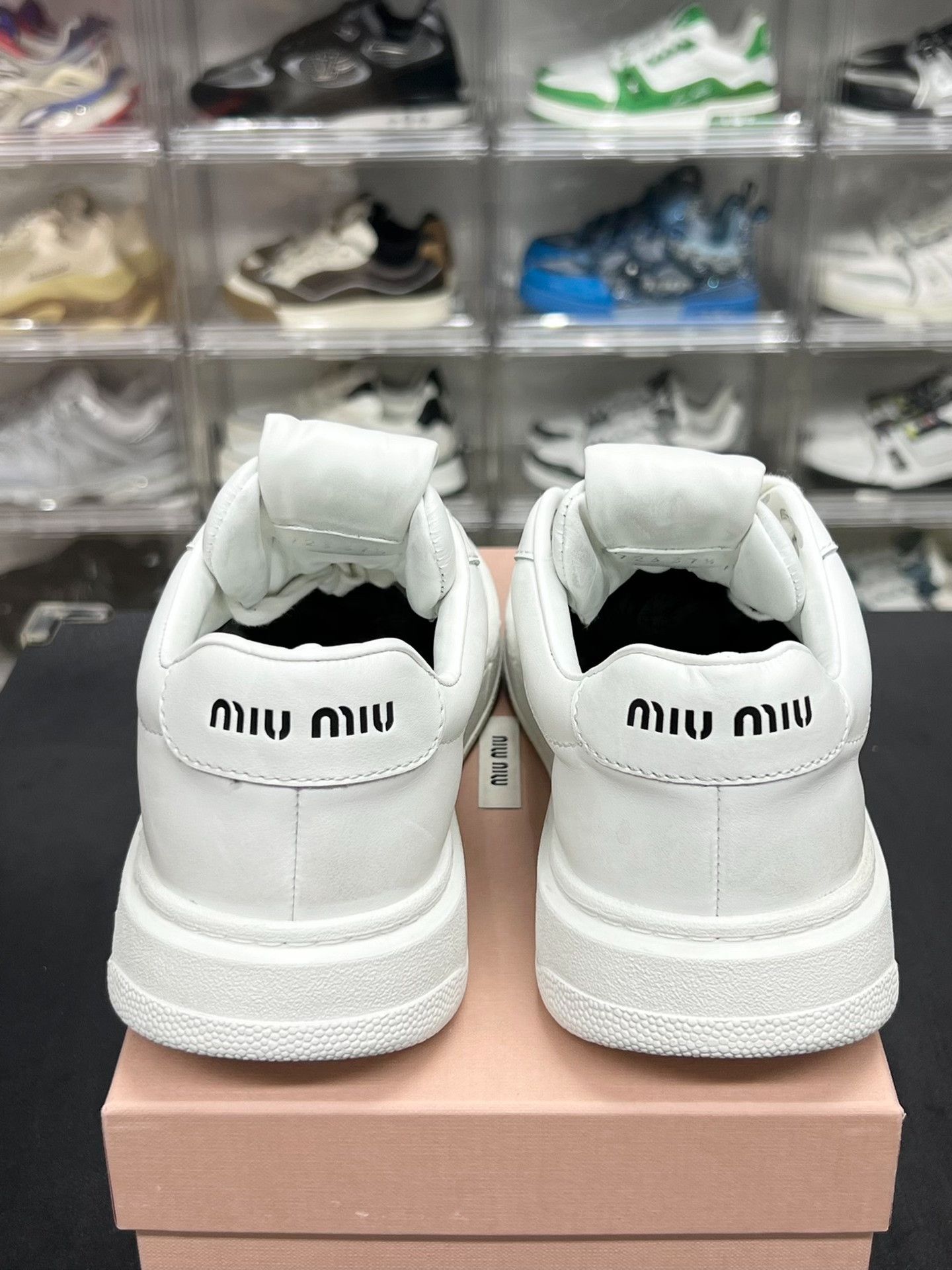 Miu Miu Miu Miu Leather White Lowtop Sneakers us_7-5 Women Size US 7.5 / IT 37.5 - 7 Thumbnail