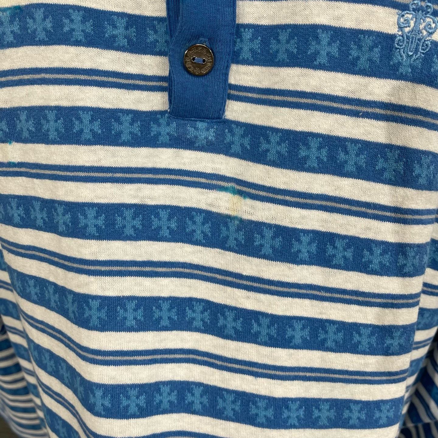 Chrome Hearts Chrome Hearts Striped Long Sleeve Polo Size M Size US M / EU 48-50 / 2 - 7 Thumbnail