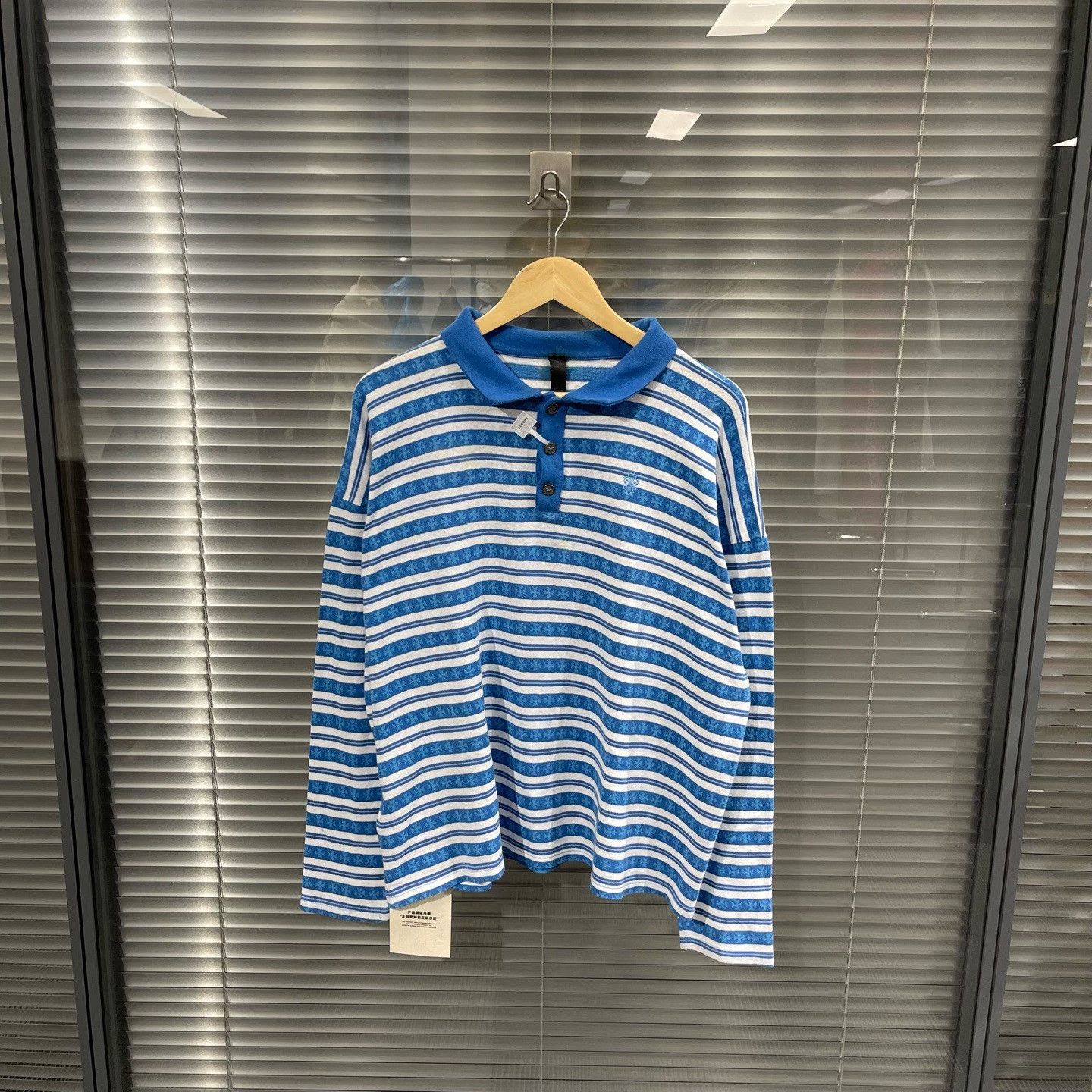 Chrome Hearts Chrome Hearts Striped Long Sleeve Polo Size M Size US M / EU 48-50 / 2 - 2 Thumbnail
