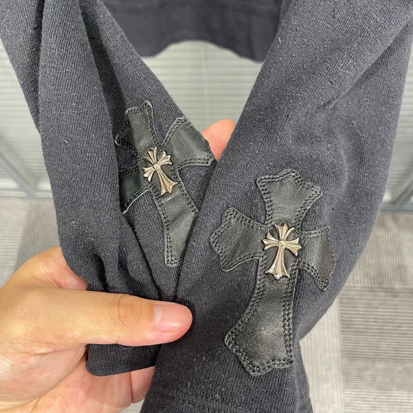 Chrome Hearts Chrome Hearts Leather Cross Patch Half-Zip Hoodie L Size US L / EU 52-54 / 3 - 2 Thumbnail