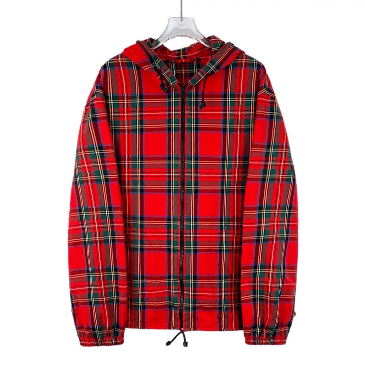 Burberry Burberry Red Plaid Cotton Zip Hoodie Size 48 Size US M / EU 48-50 / 2 - 2 Thumbnail