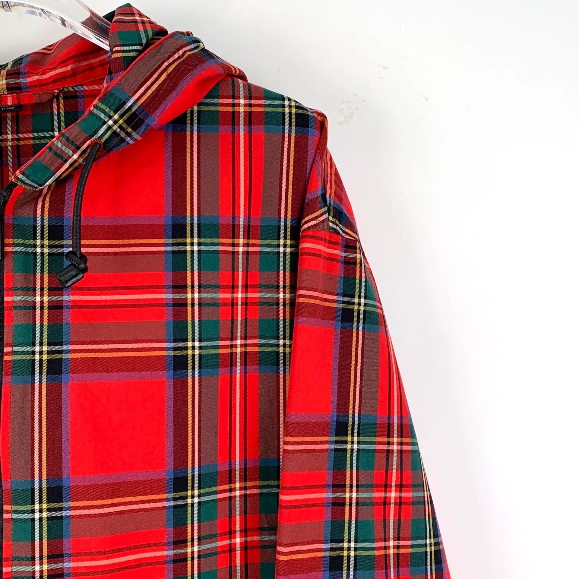 Burberry Burberry Red Plaid Cotton Zip Hoodie Size 48 Size US M / EU 48-50 / 2 - 4 Thumbnail