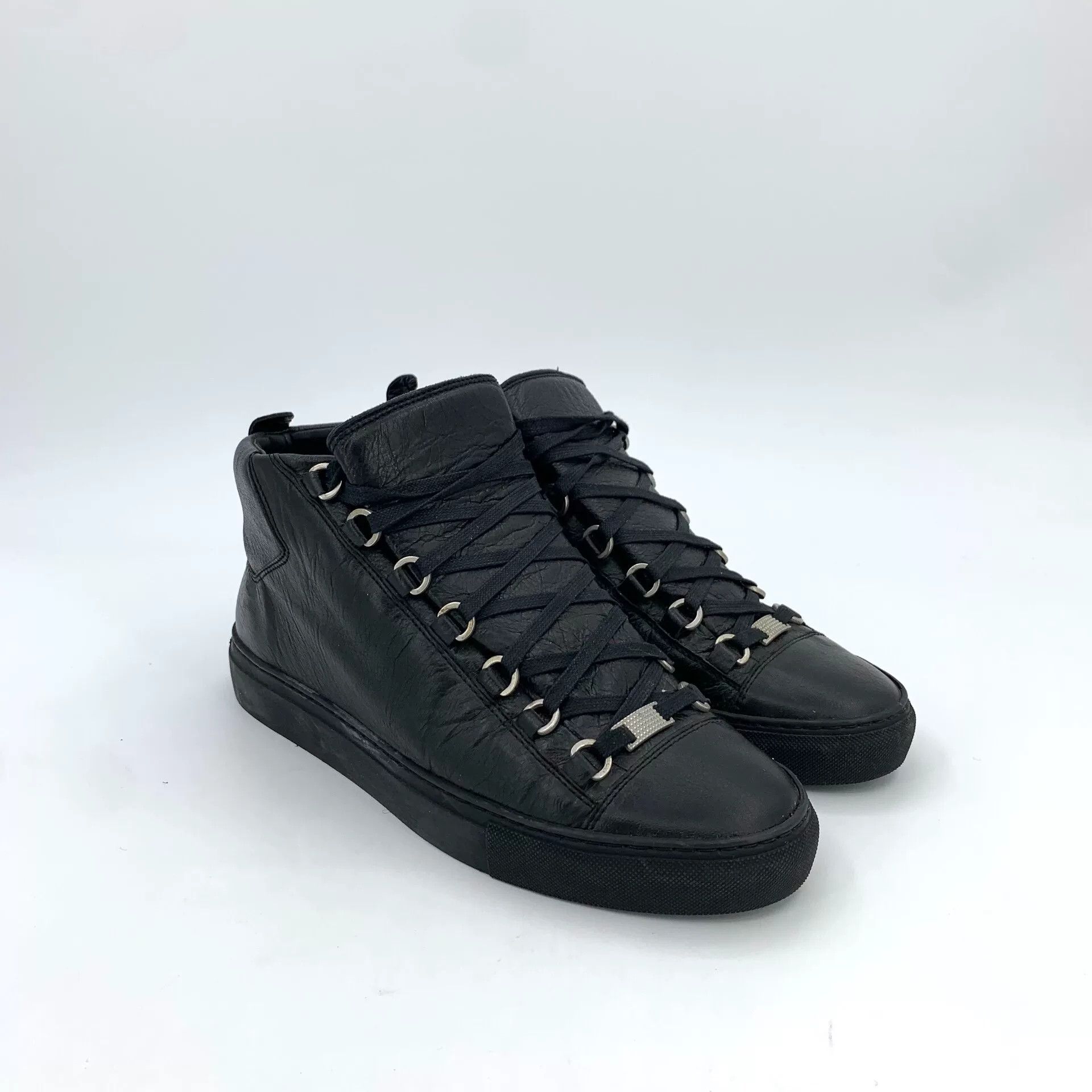 Balenciaga Balenciaga Leather Ring Eyelet Hi-Top Sneakers EU 40 Size US 7 / EU 40 - 3 Thumbnail