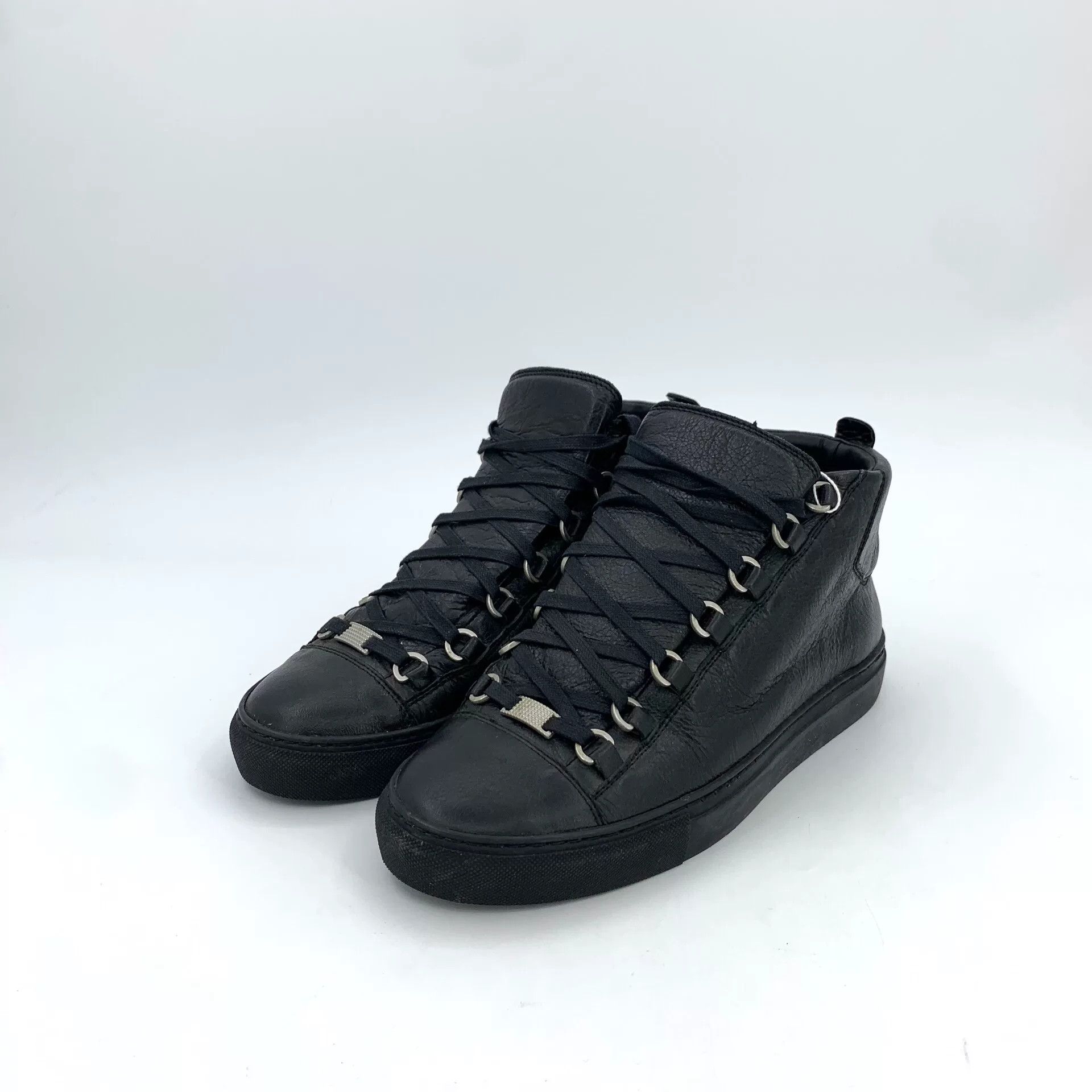 Balenciaga Balenciaga Leather Ring Eyelet Hi-Top Sneakers EU 40 Size US 7 / EU 40 - 2 Thumbnail