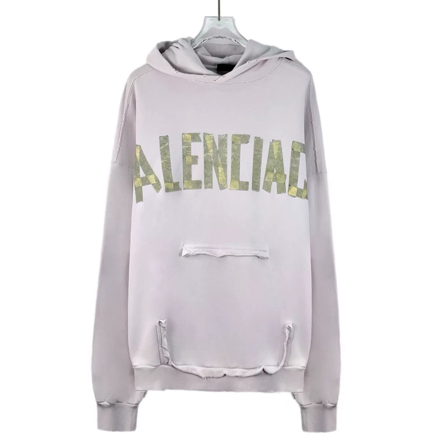 Balenciaga Balenciaga Distressed Tape Logo Hoodie XS Size US XS / EU 42 / 0 - 2 Thumbnail