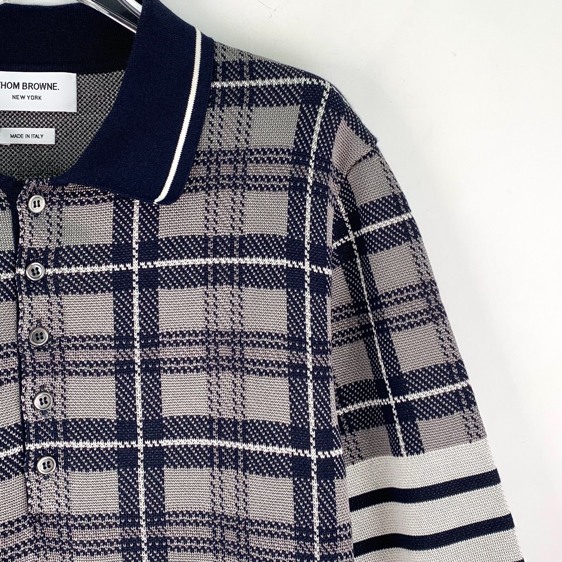 Thom Browne Thom Browne Plaid Silk Cotton Polo Size 3 Size US L / EU 52-54 / 3 - 4 Thumbnail