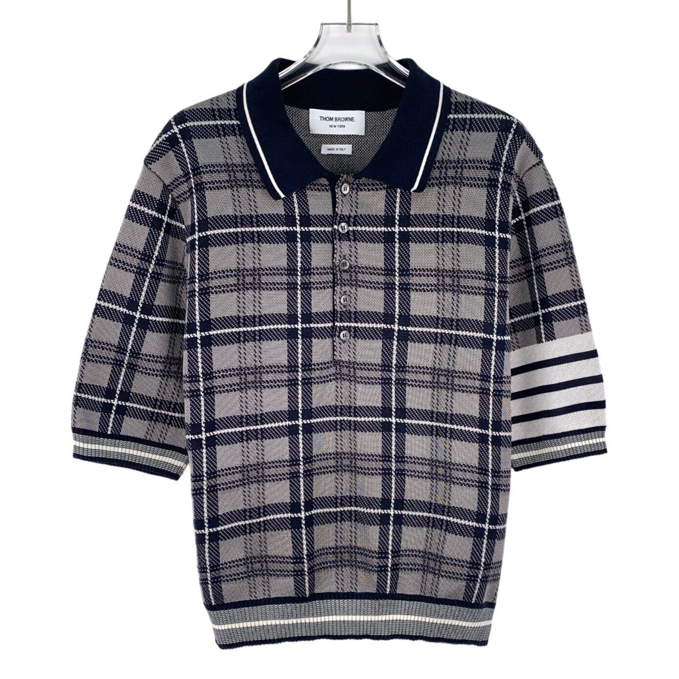 Thom Browne Thom Browne Plaid Silk Cotton Polo Size 3 Size US L / EU 52-54 / 3 - 2 Thumbnail
