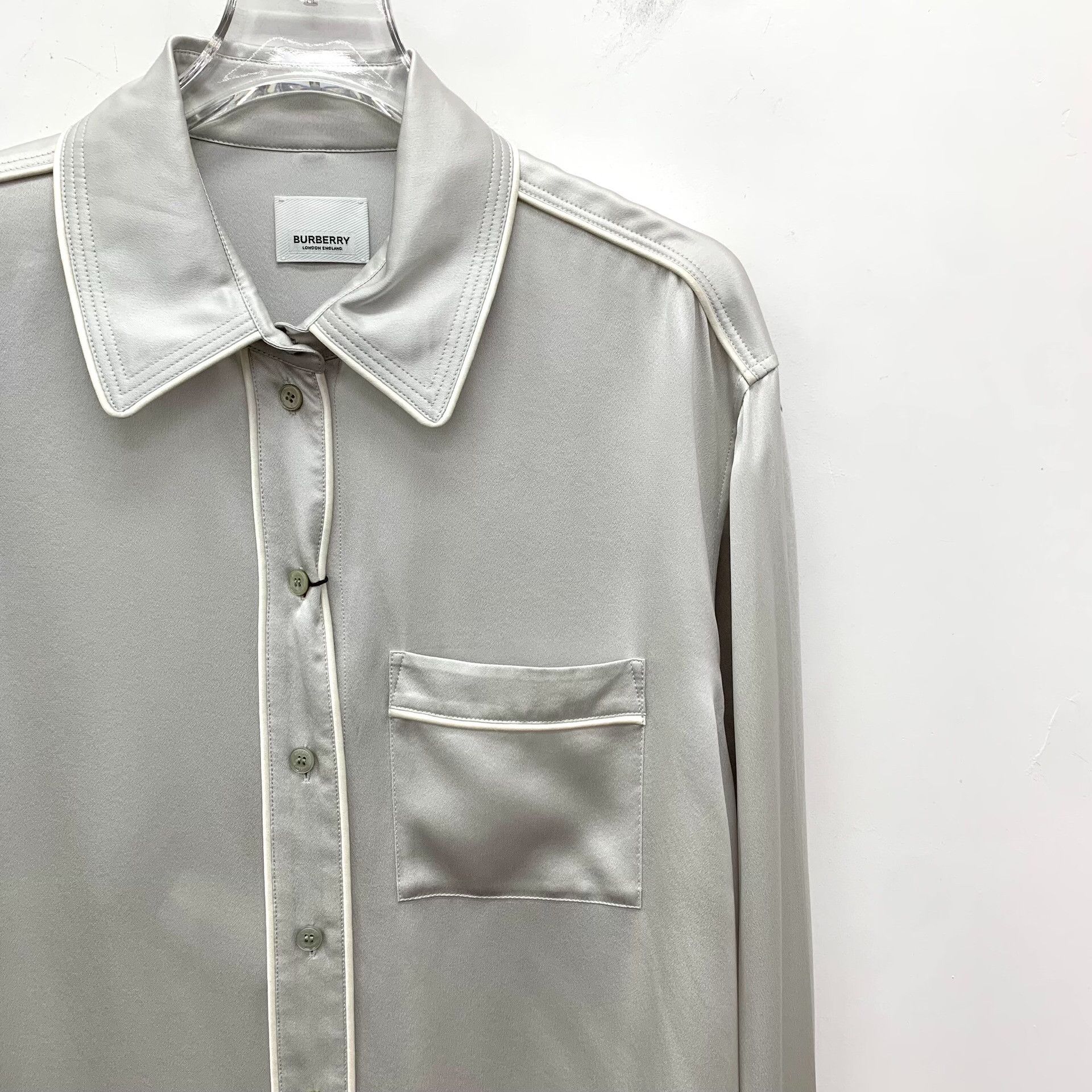 Burberry Burberry Silk Piping Long Sleeve Shirt IT 38 Size XS / US 0-2 / IT 36-38 - 4 Thumbnail