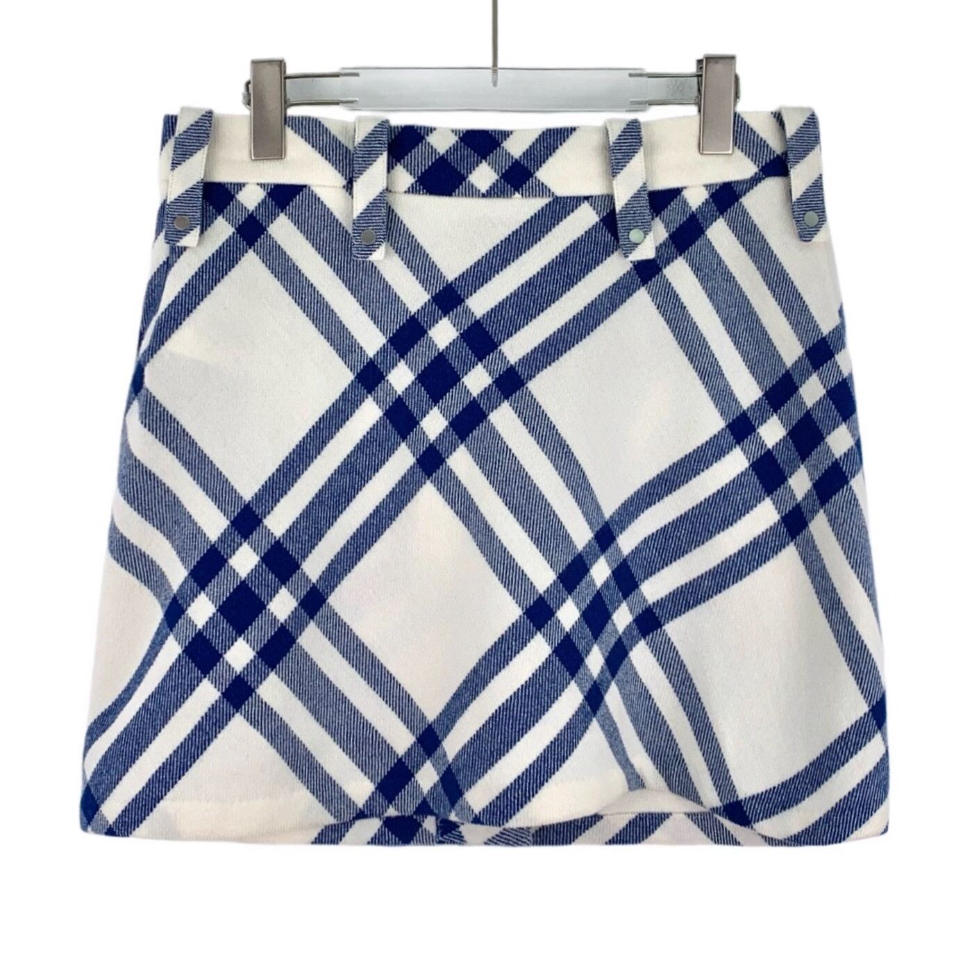 Burberry Burberry Blue Check Wool Mini Skirt IT 42 Size 28" / US 6 / IT 42 - 3 Thumbnail