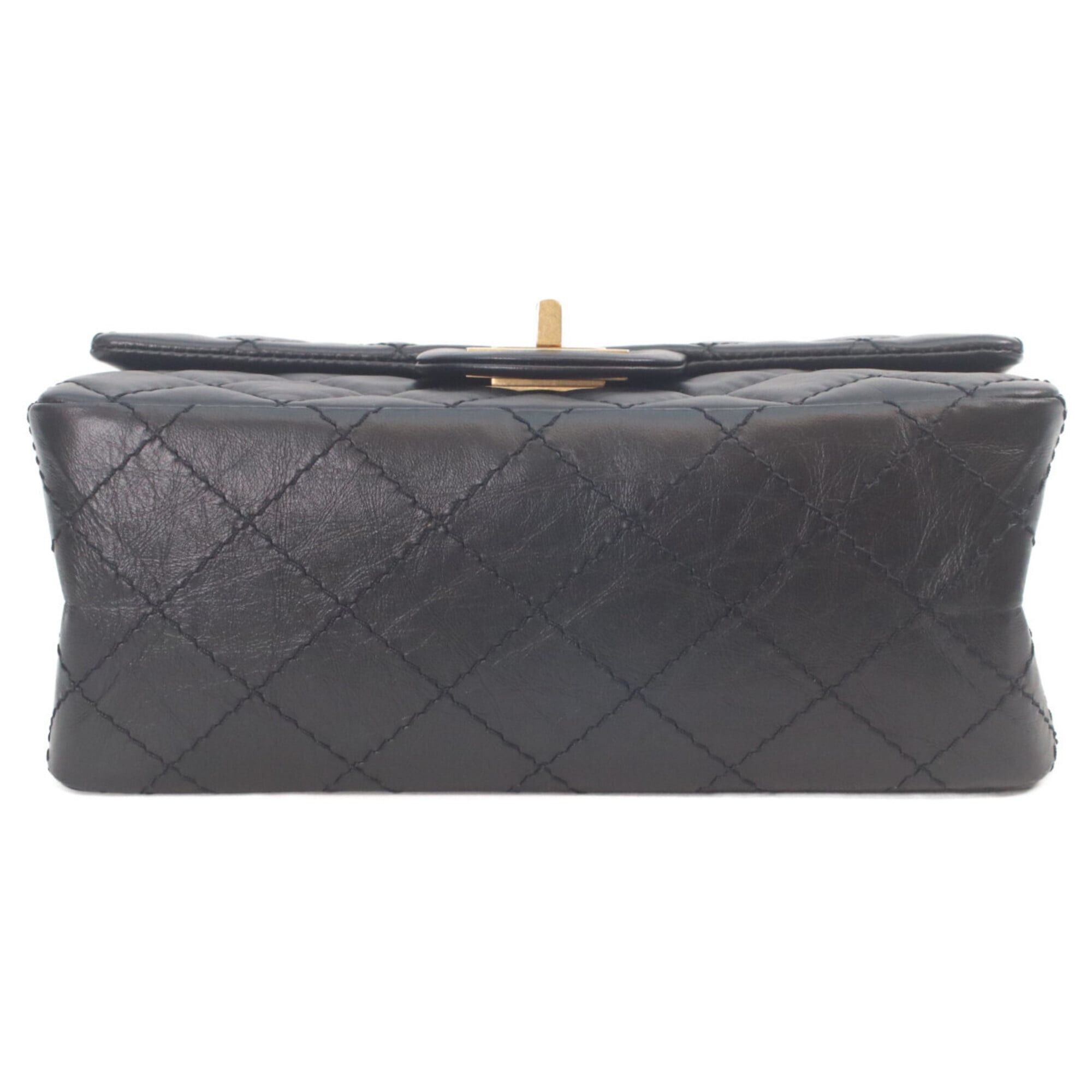 Chanel CHANEL AS0874 Black Vintage Calfskin Matelassé 2.55 Mini Chain Shoulder Bag with Gold Hardware - Women's Size ONE SIZE - 5 Thumbnail