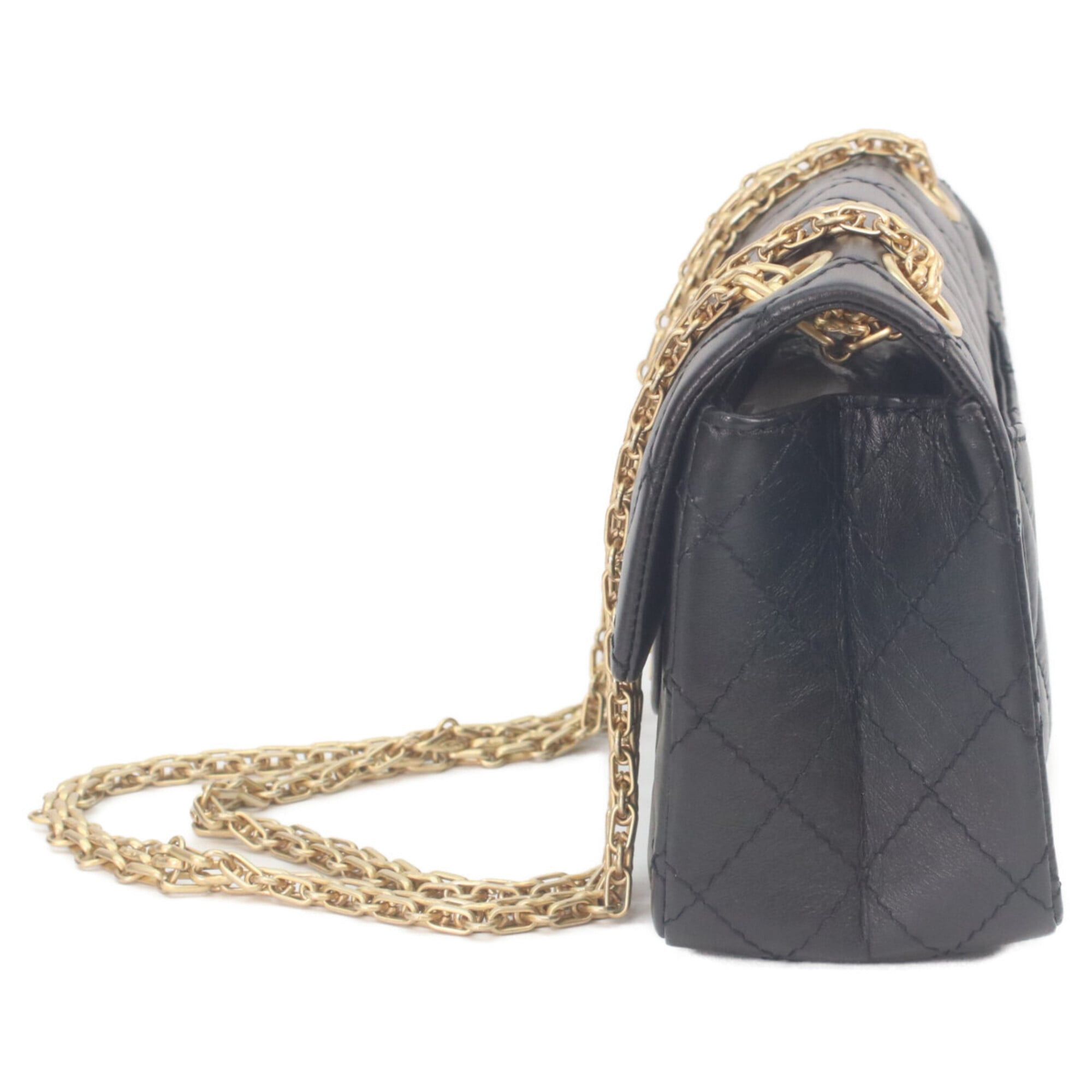 Chanel CHANEL AS0874 Black Vintage Calfskin Matelassé 2.55 Mini Chain Shoulder Bag with Gold Hardware - Women's Size ONE SIZE - 2 Thumbnail