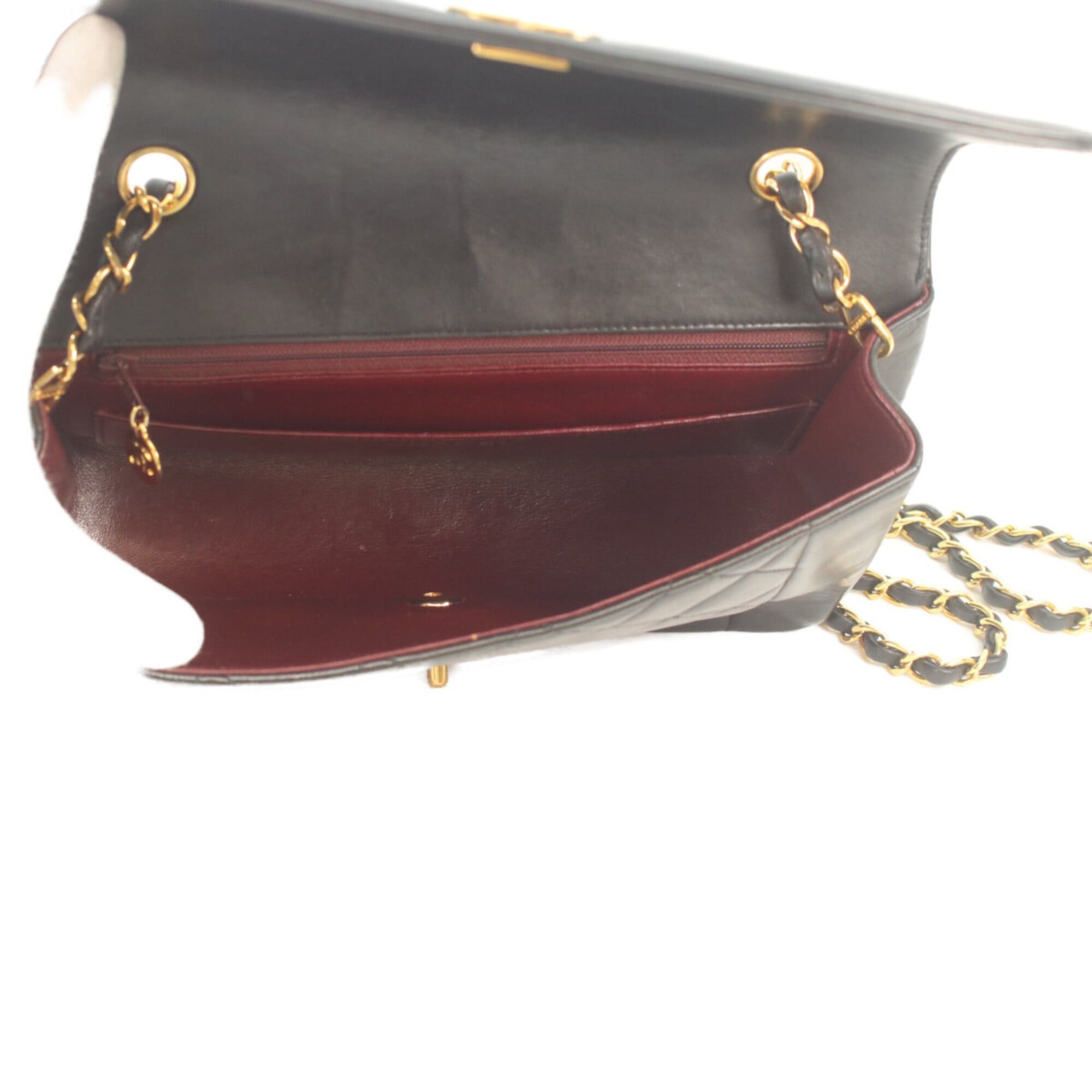 Chanel CHANEL A01165 Black Lambskin Gold Hardware Diana 25 Shoulder Bag for Women Size ONE SIZE - 8 Thumbnail