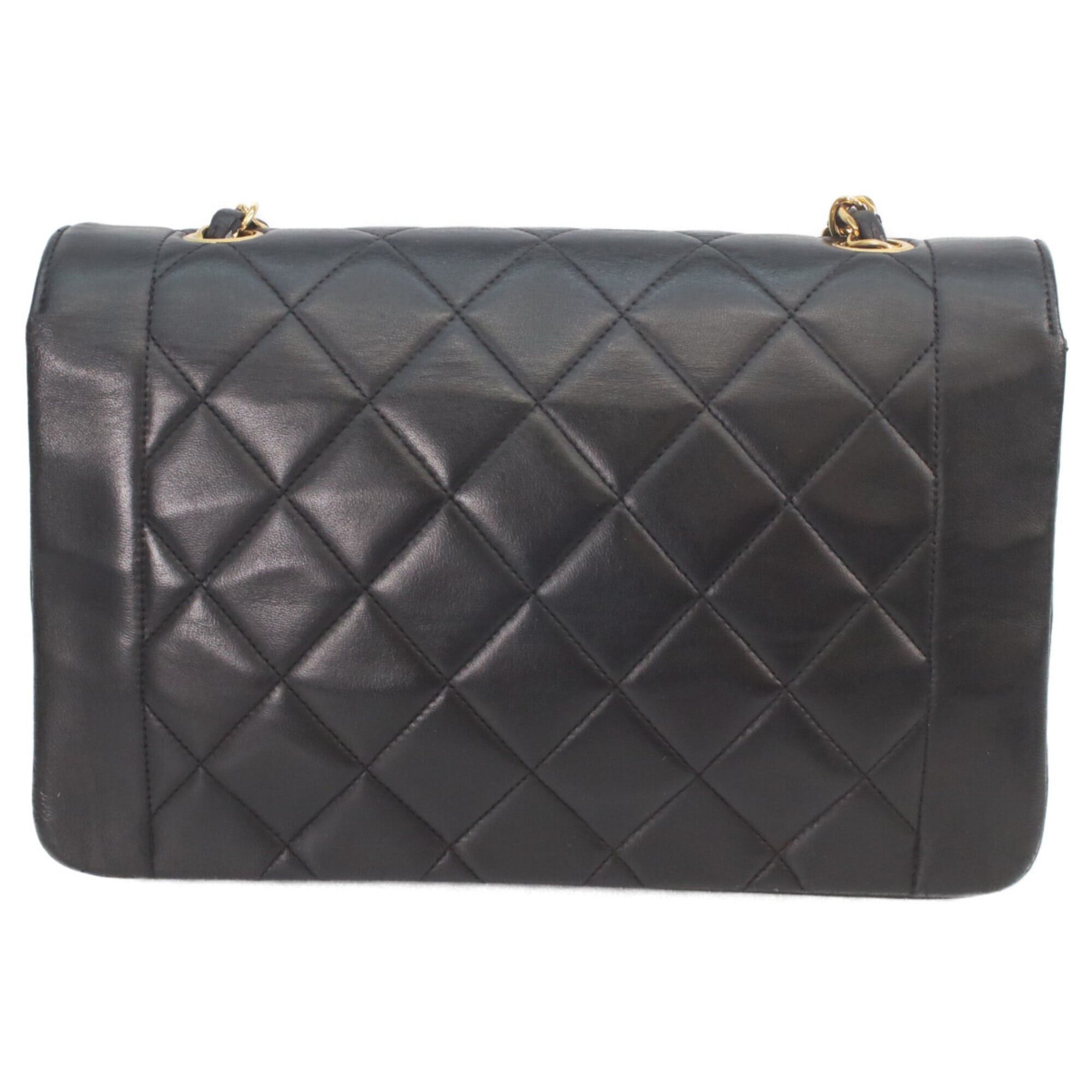 Chanel CHANEL A01165 Black Lambskin Gold Hardware Diana 25 Shoulder Bag for Women Size ONE SIZE - 3 Thumbnail