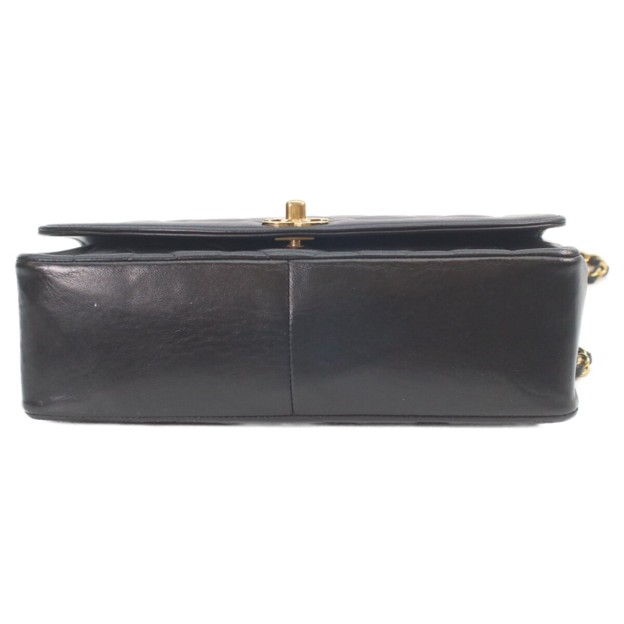 Chanel CHANEL A01165 Black Lambskin Gold Hardware Diana 25 Shoulder Bag for Women Size ONE SIZE - 5 Thumbnail